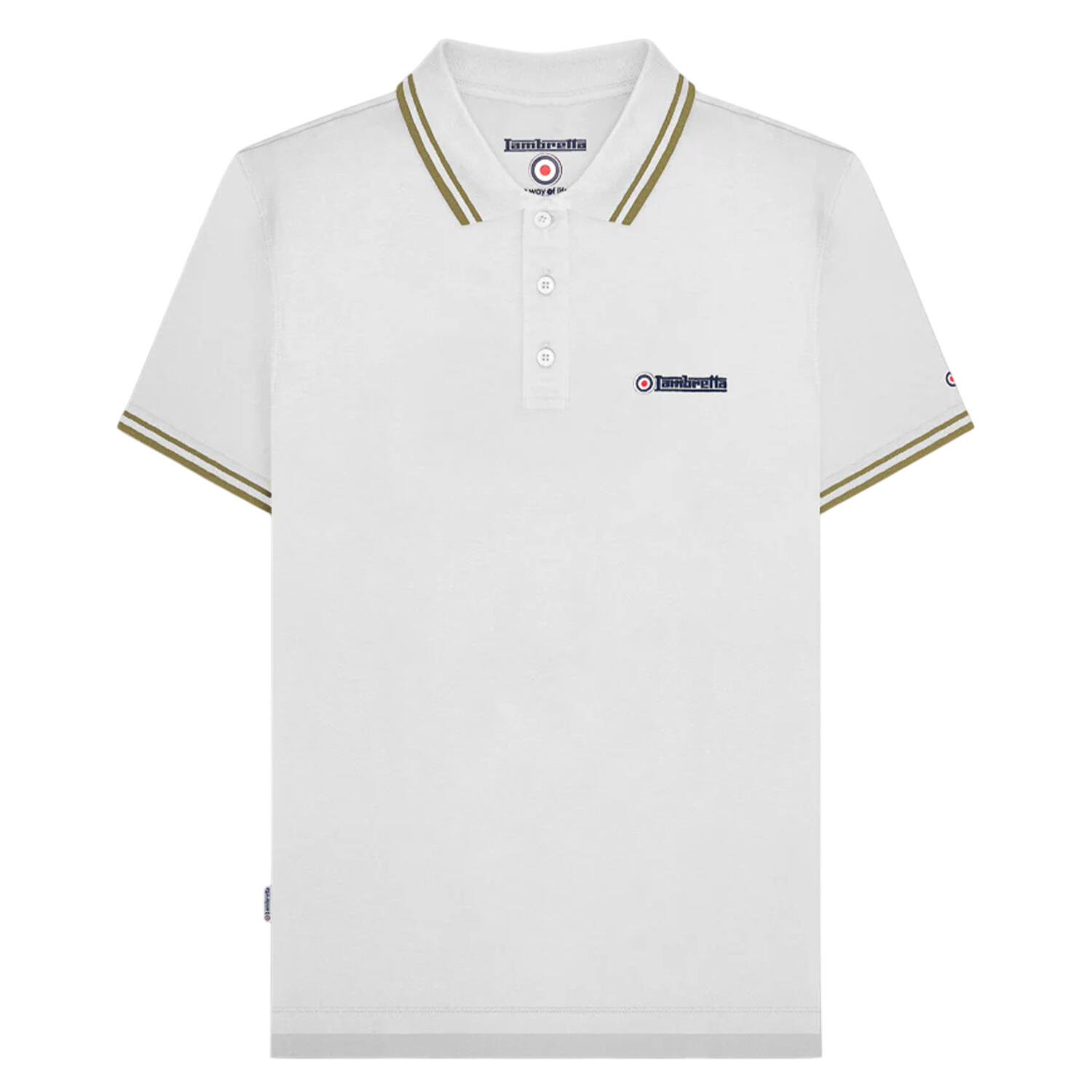 Polo SS25 Homme (Blanc / Marron Clair) 2/3