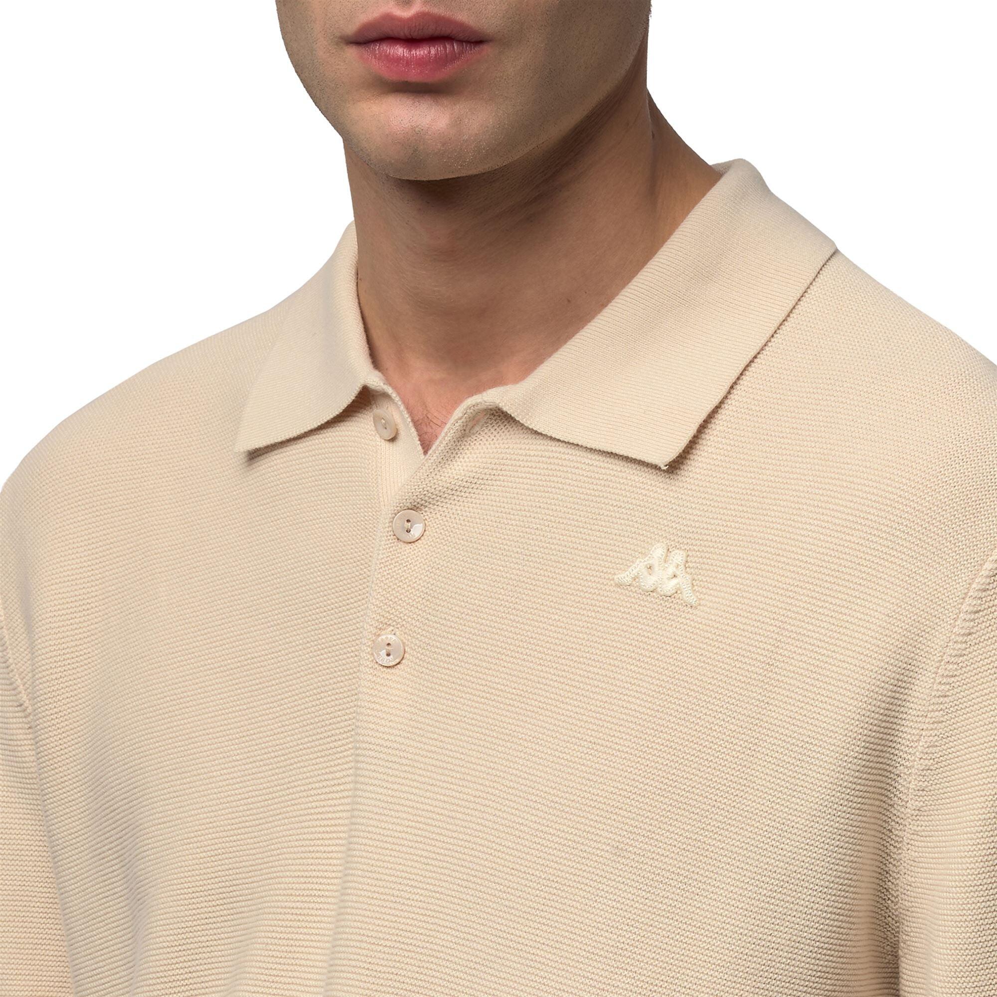 Polo da uomo in cotone beige da casual 5/5