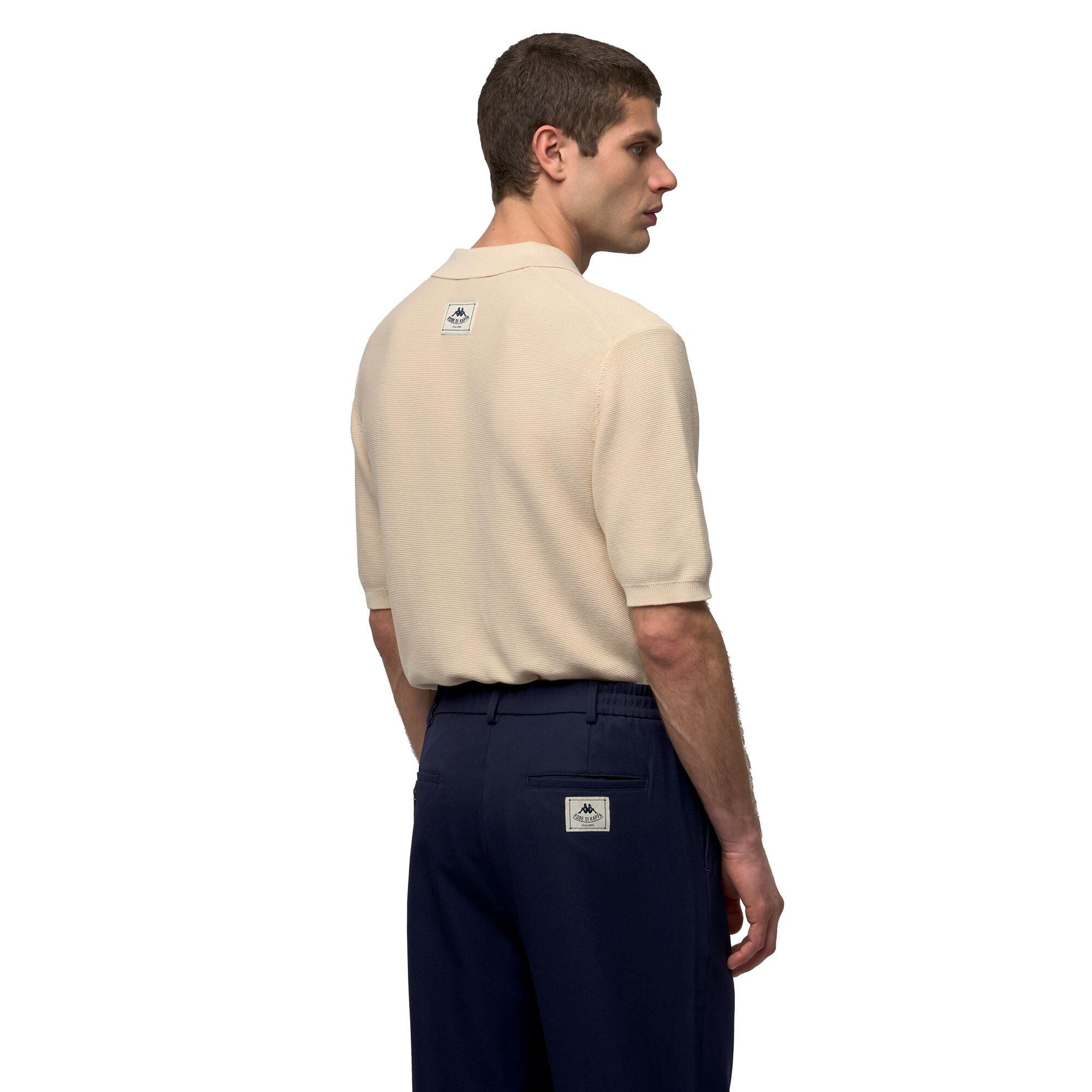 Polo da uomo in cotone beige da casual 4/5