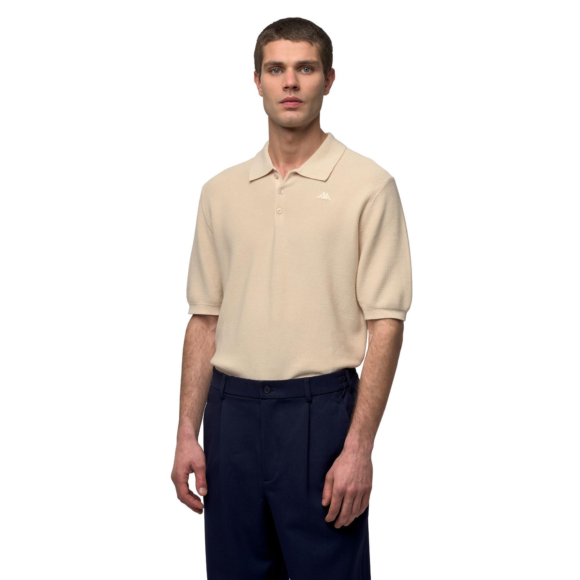 Polo da uomo in cotone beige da casual 3/5