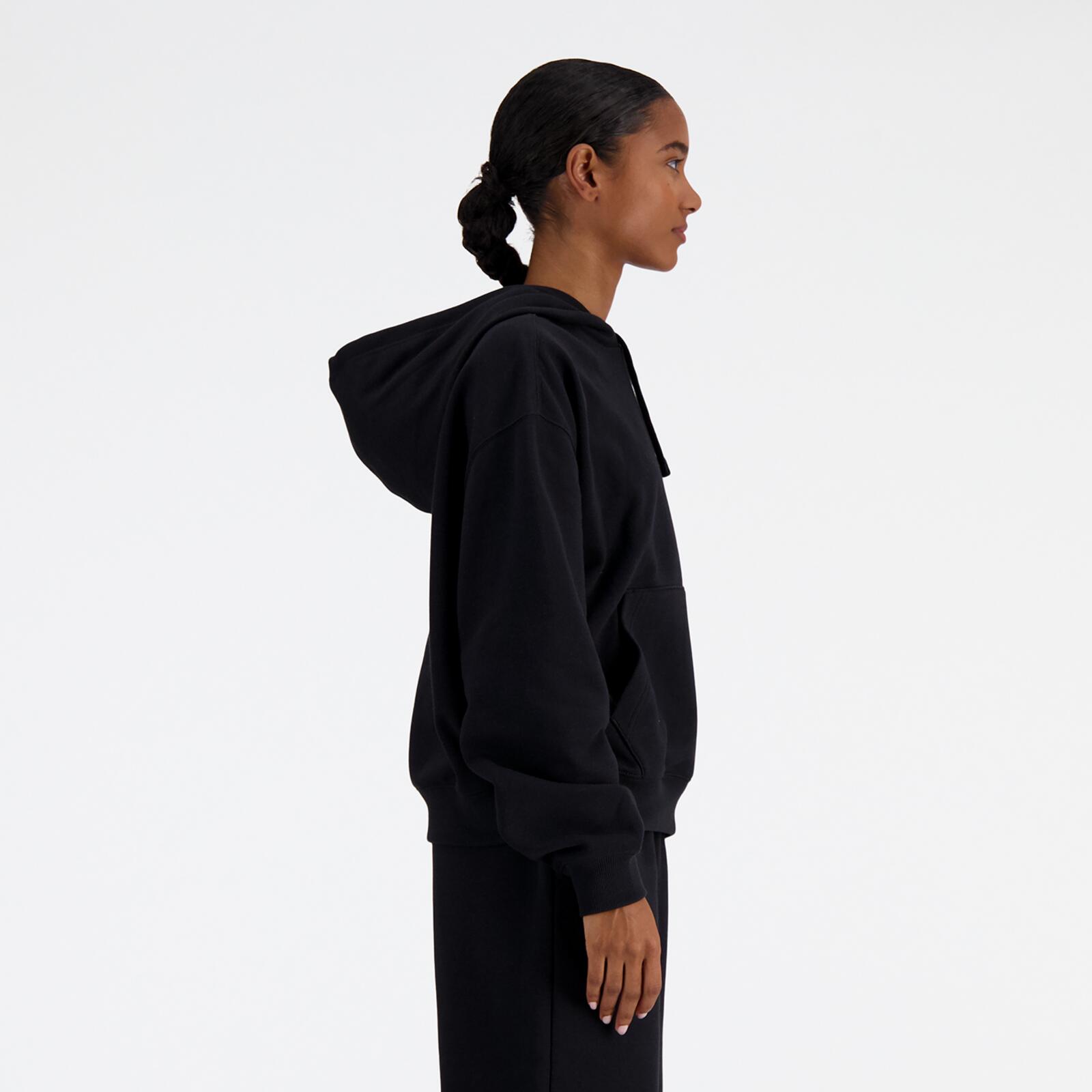 Felpa Con Cappuccio Terry Francese Donna New Balance Nero 4/4