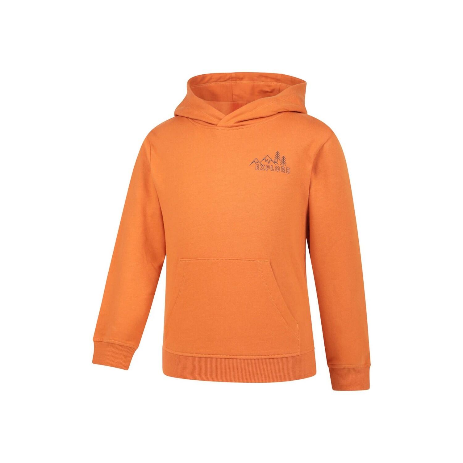 Sweat À Capuche Motif/style Graphique EXPLORE Enfant (Orange Imprimé) 1/5