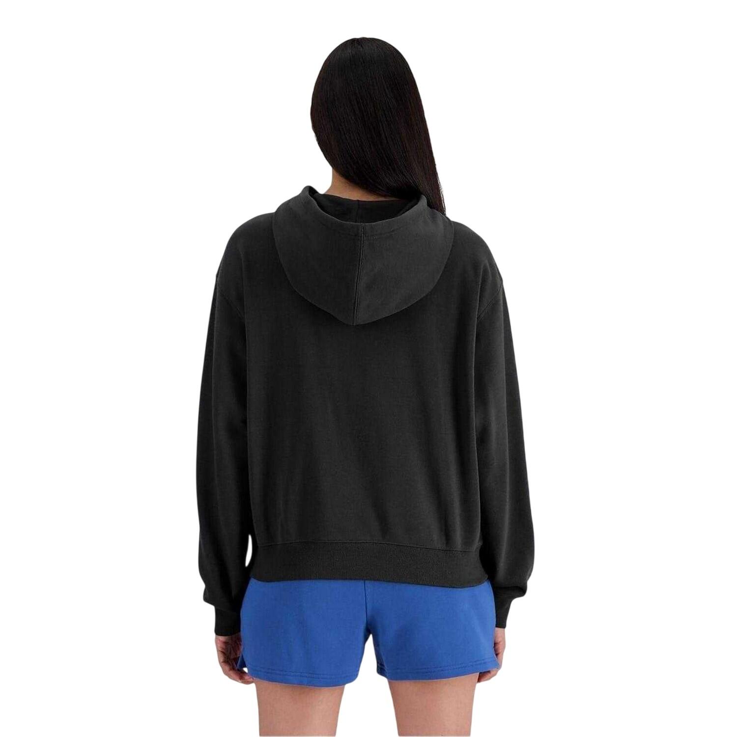 Felpa Con Cappuccio Terry Francese Donna New Balance Nero 2/4