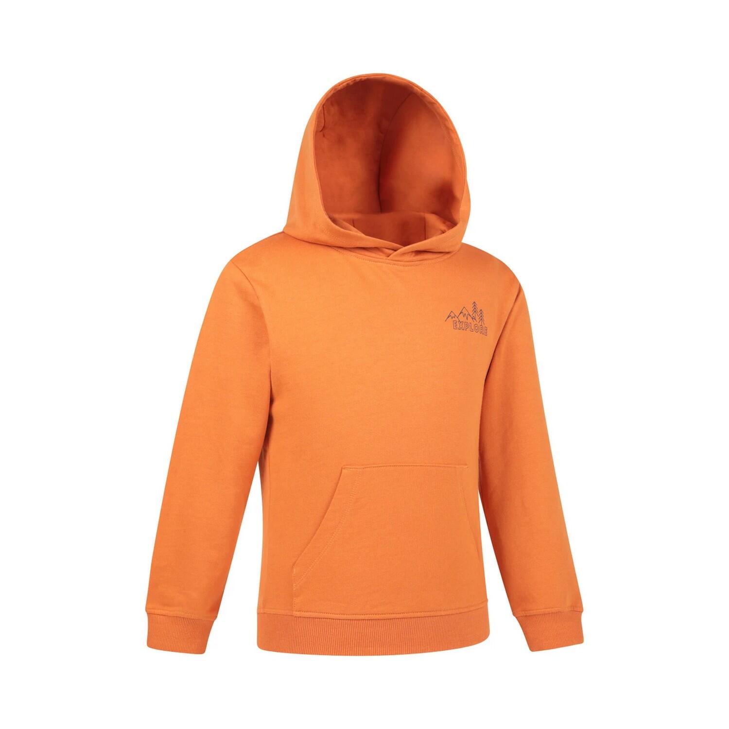 Sweat À Capuche Motif/style Graphique EXPLORE Enfant (Orange Imprimé) 4/5