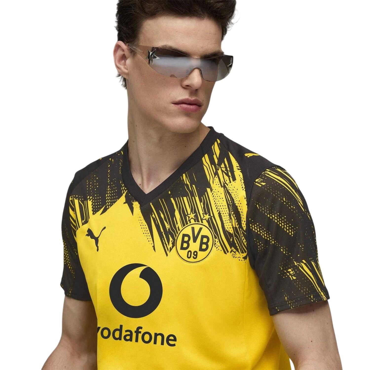 Maillot Domicile Manches Courtes 2025/26 Homme (Jaune / Noir) 3/4