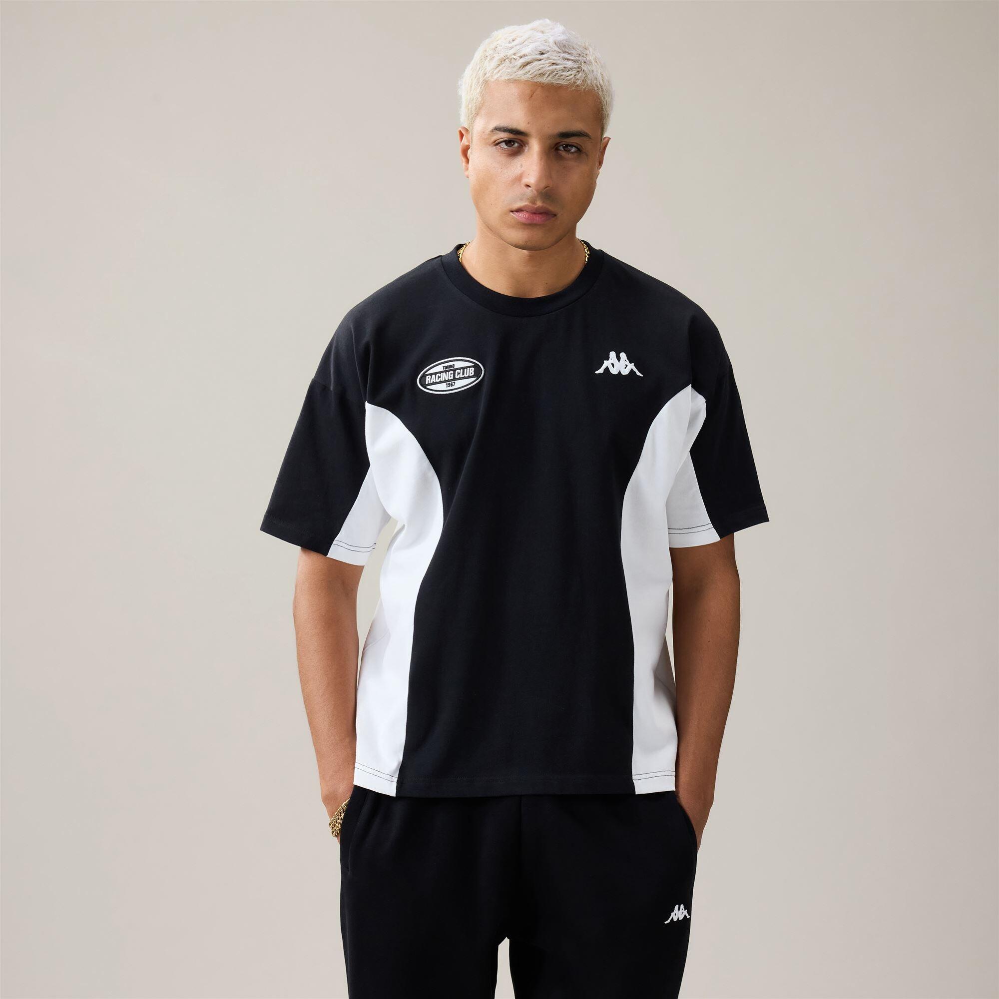 T-shirt da uomo in cotone nero da streetwear sportivo 4/5