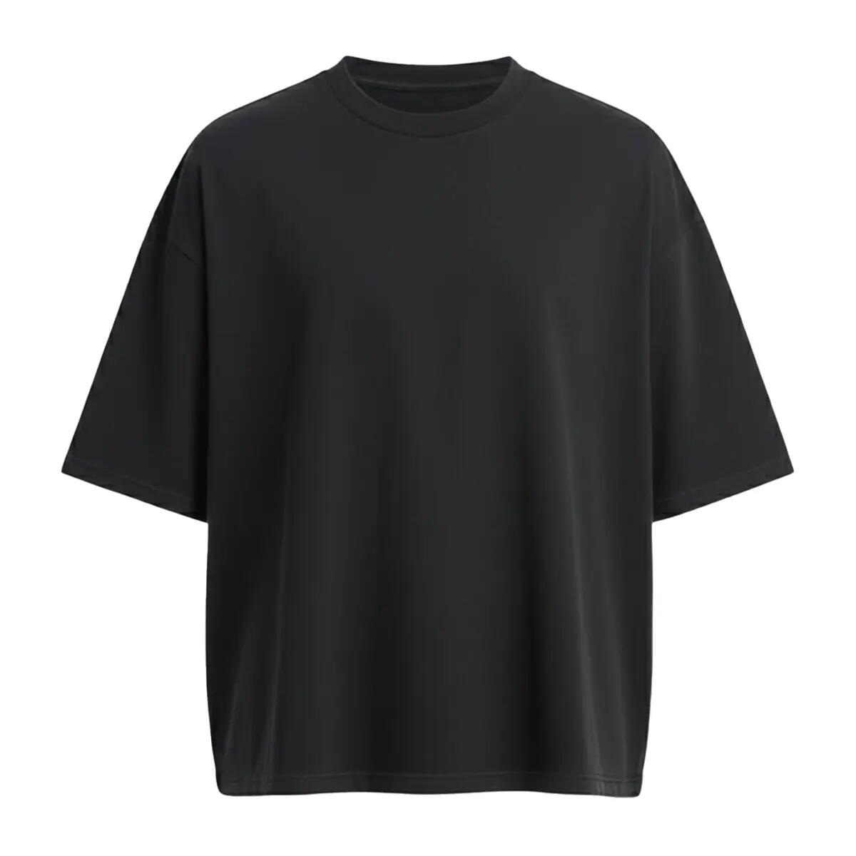 Mens Boxy Cropped TShirt (Deep Black) 2/2