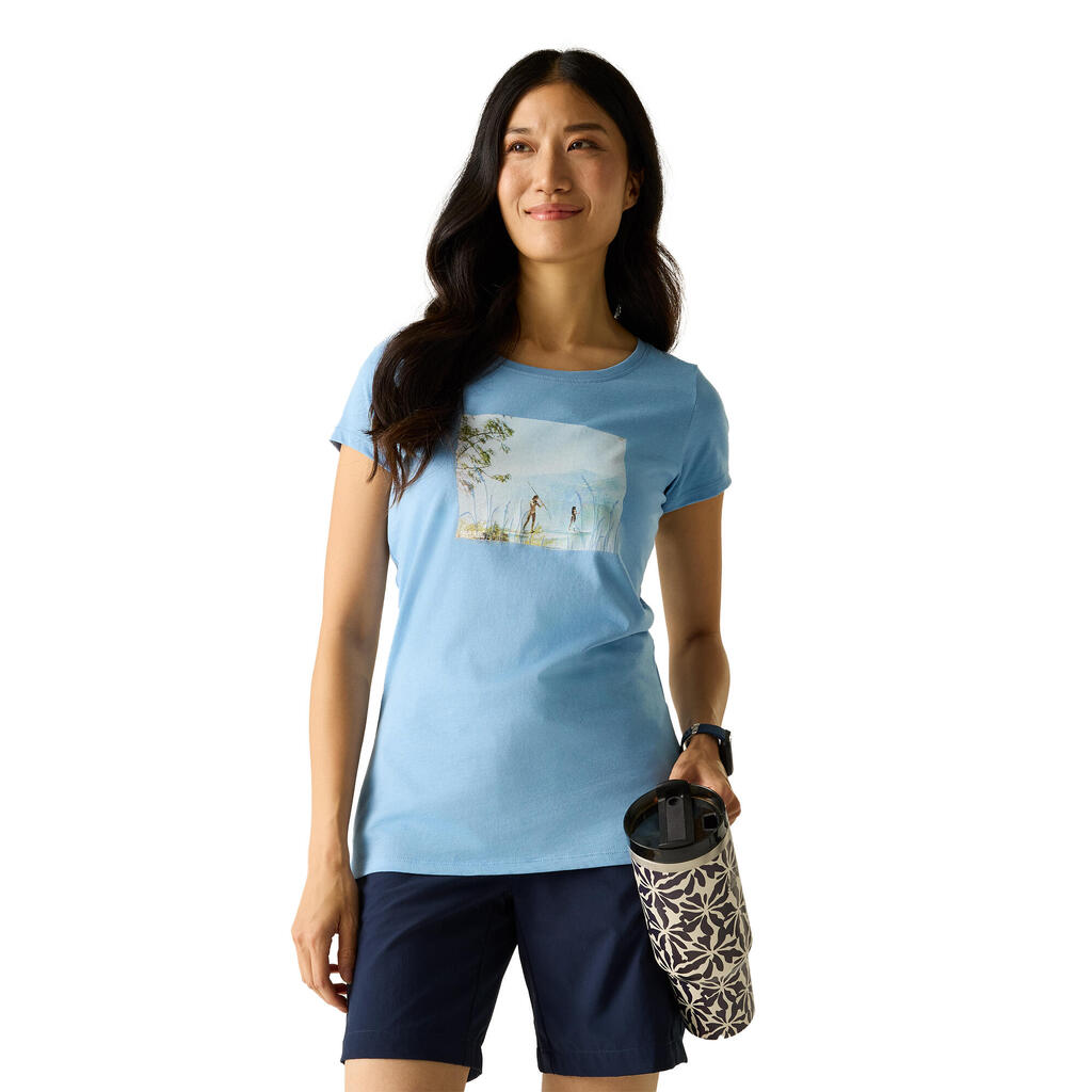 Womens/Ladies Breezed Scenery TShirt (Washed Denim)