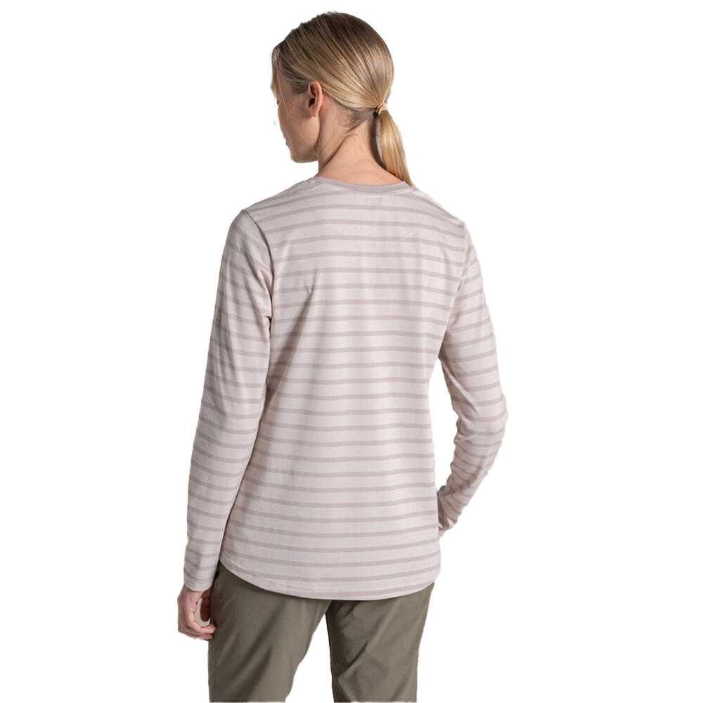 Tshirt Manches Longues Motif/style À Rayures AKONA Femme (Blanc Cassé À Rayures) 3/5