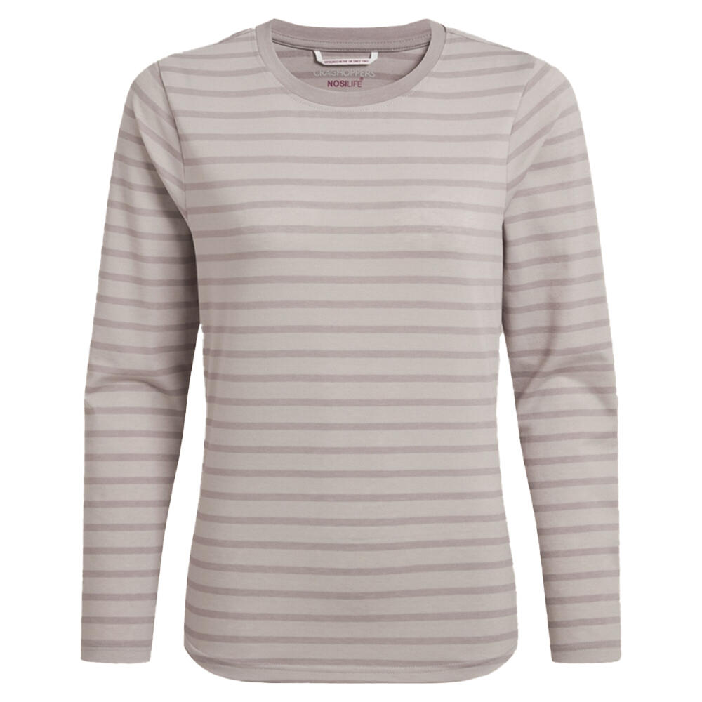 Tshirt Manches Longues Motif/style À Rayures AKONA Femme (Blanc Cassé À Rayures) 2/5