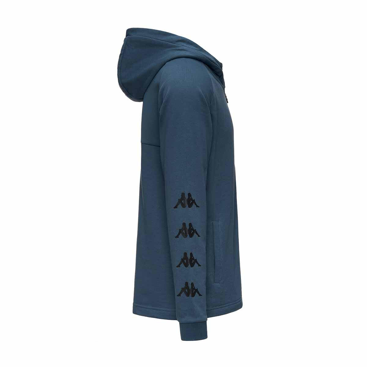 Felpa con cappuccio e zip da uomo in cotone blu da palestra 5/6