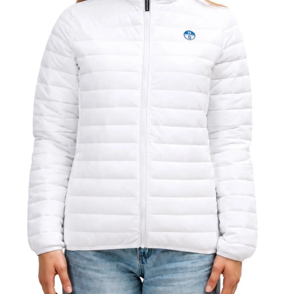 NORTH SAILS Linette women's down jacket - white, hooded, zip closure