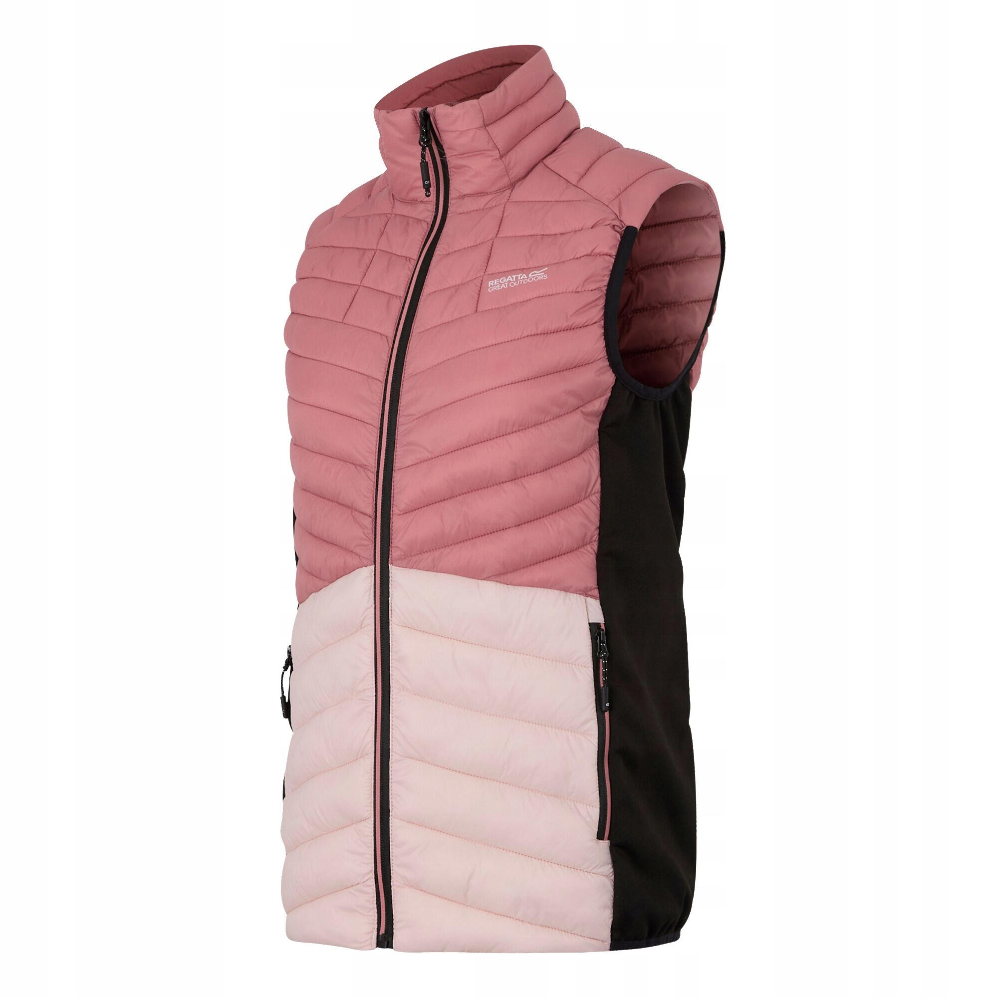 Dames Leedre Hybride Gilet (Stoffige Roos/Lotus Roze/Zwart) 3/4