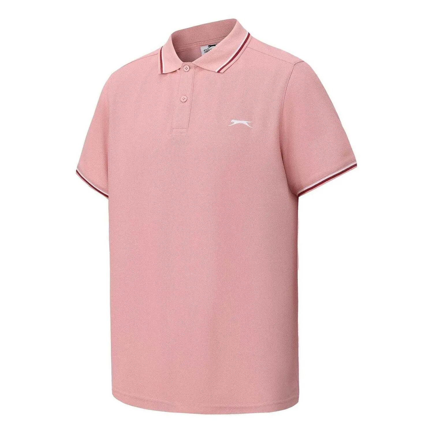 Polo Motif/style Rayure Contrastée Sur Bord Homme (Rose) 3/4