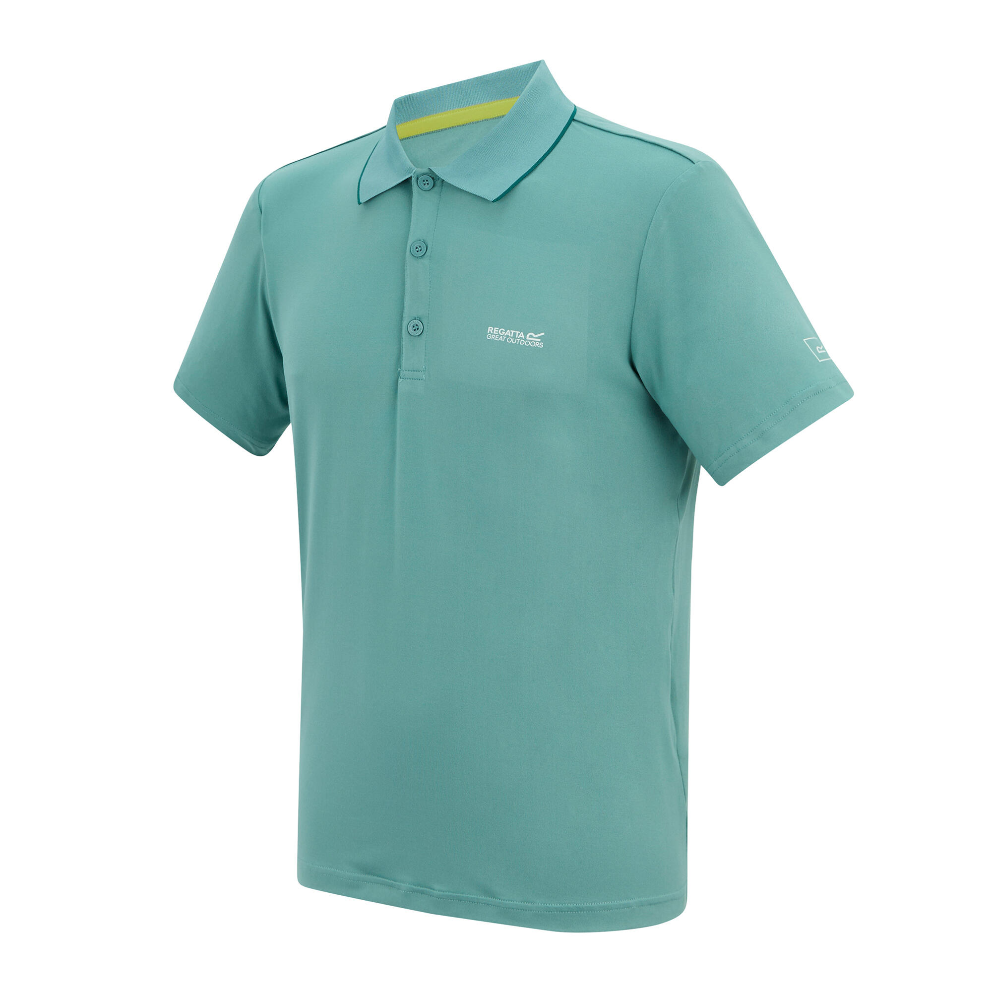 Polo Extensible Motif/style Logo Brodé MAVERIK Homme (Turquoise) 4/5