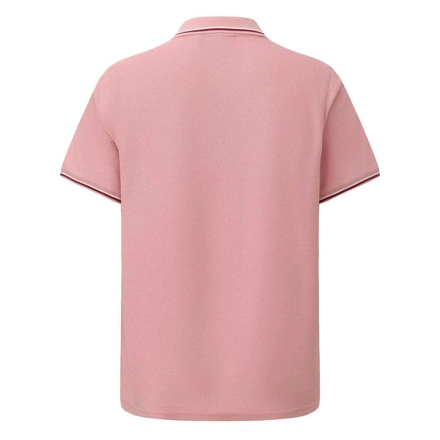 Polo Motif/style Rayure Contrastée Sur Bord Homme (Rose) 2/4