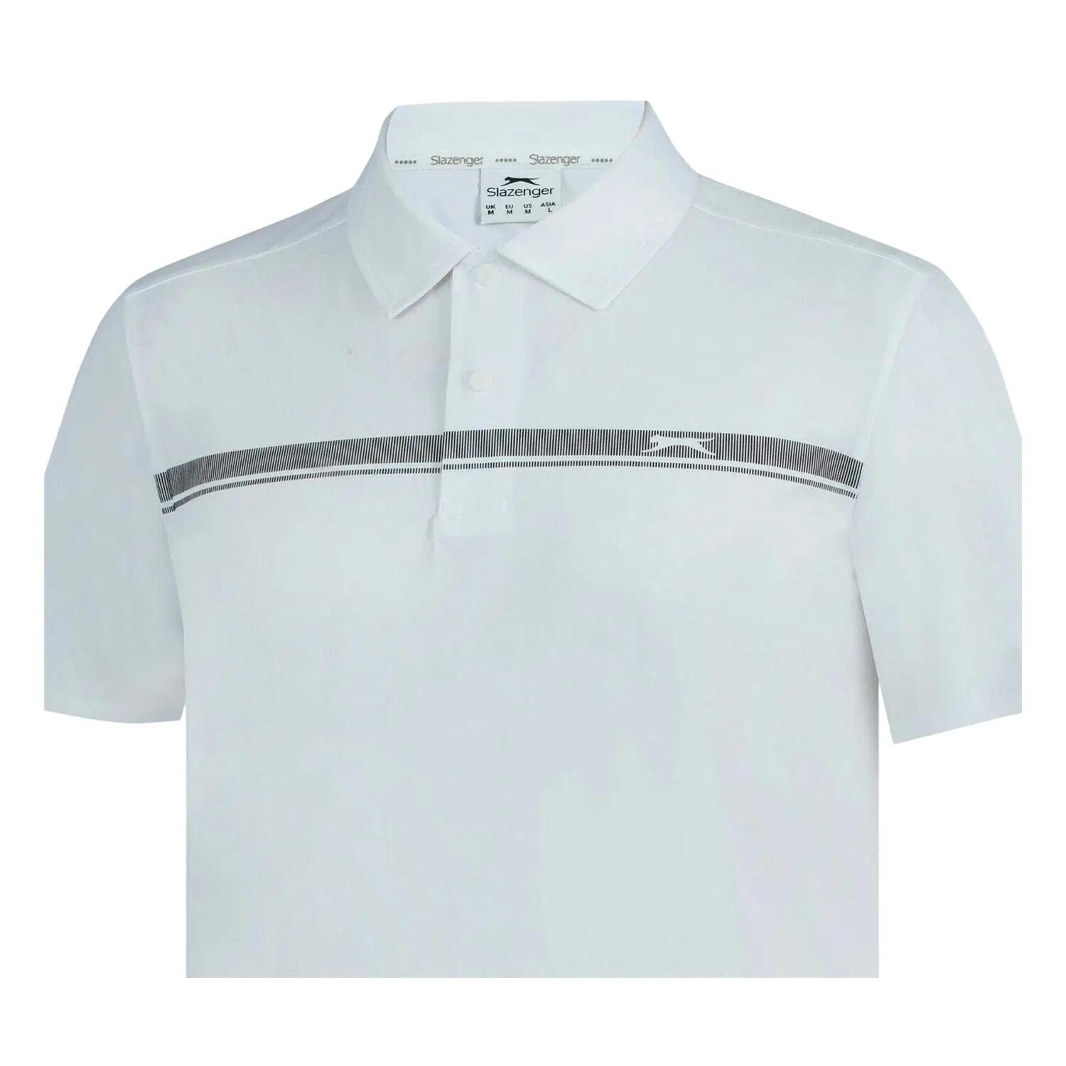 Polo Golf Motif/style Rayures Contrastées Homme (Blanc) 3/3