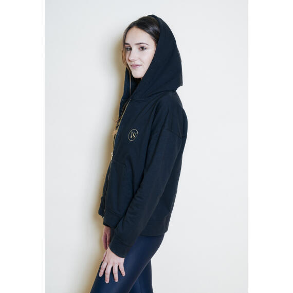 Sweat de yoga noir zippé avec capuche