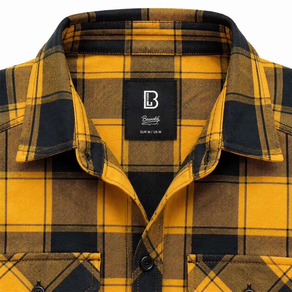 Chemise à carreaux Brandit® - Jaune et noire - Homme 3/5