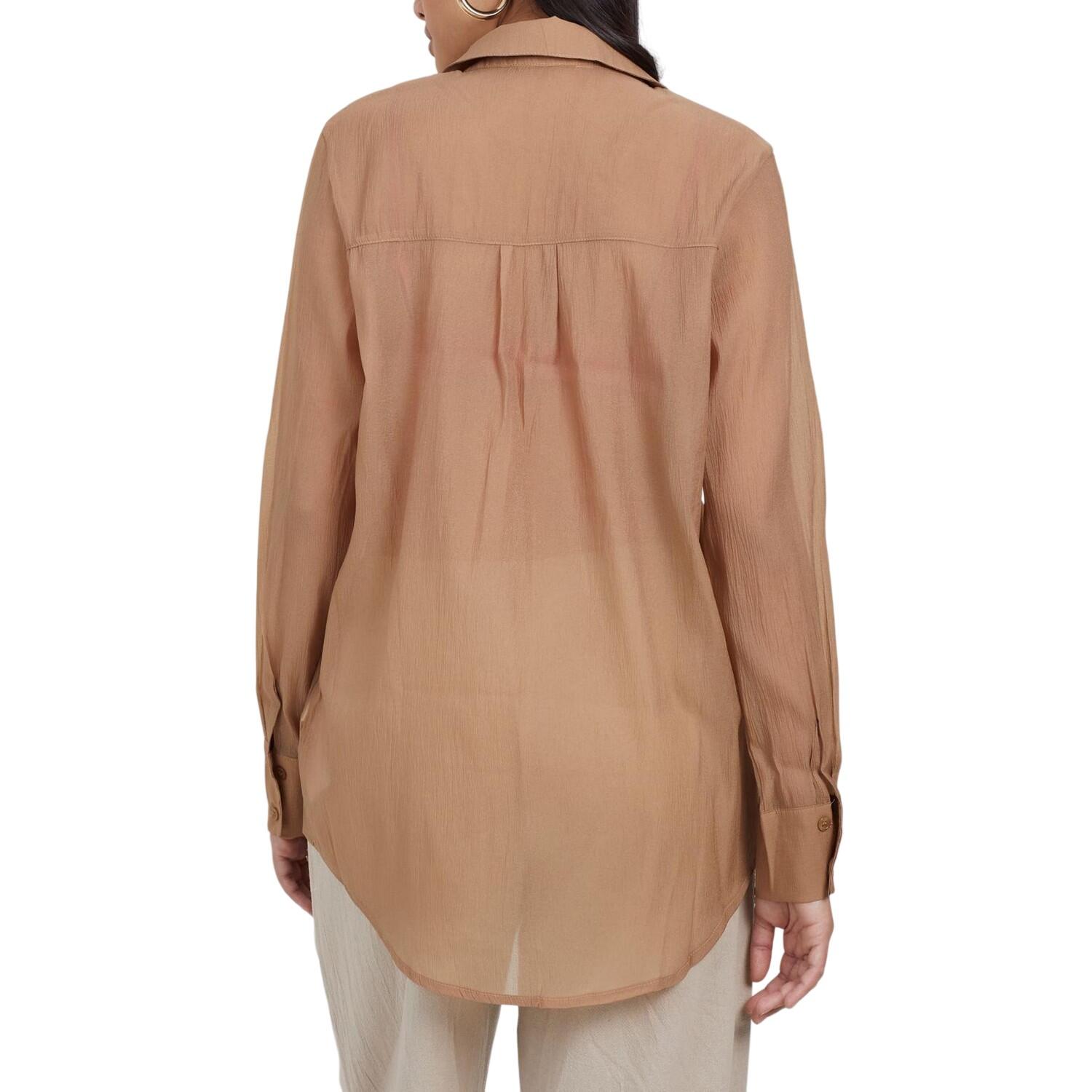 Camicia Collare Manica Lunga Donna Brave Soul Beige 3/5