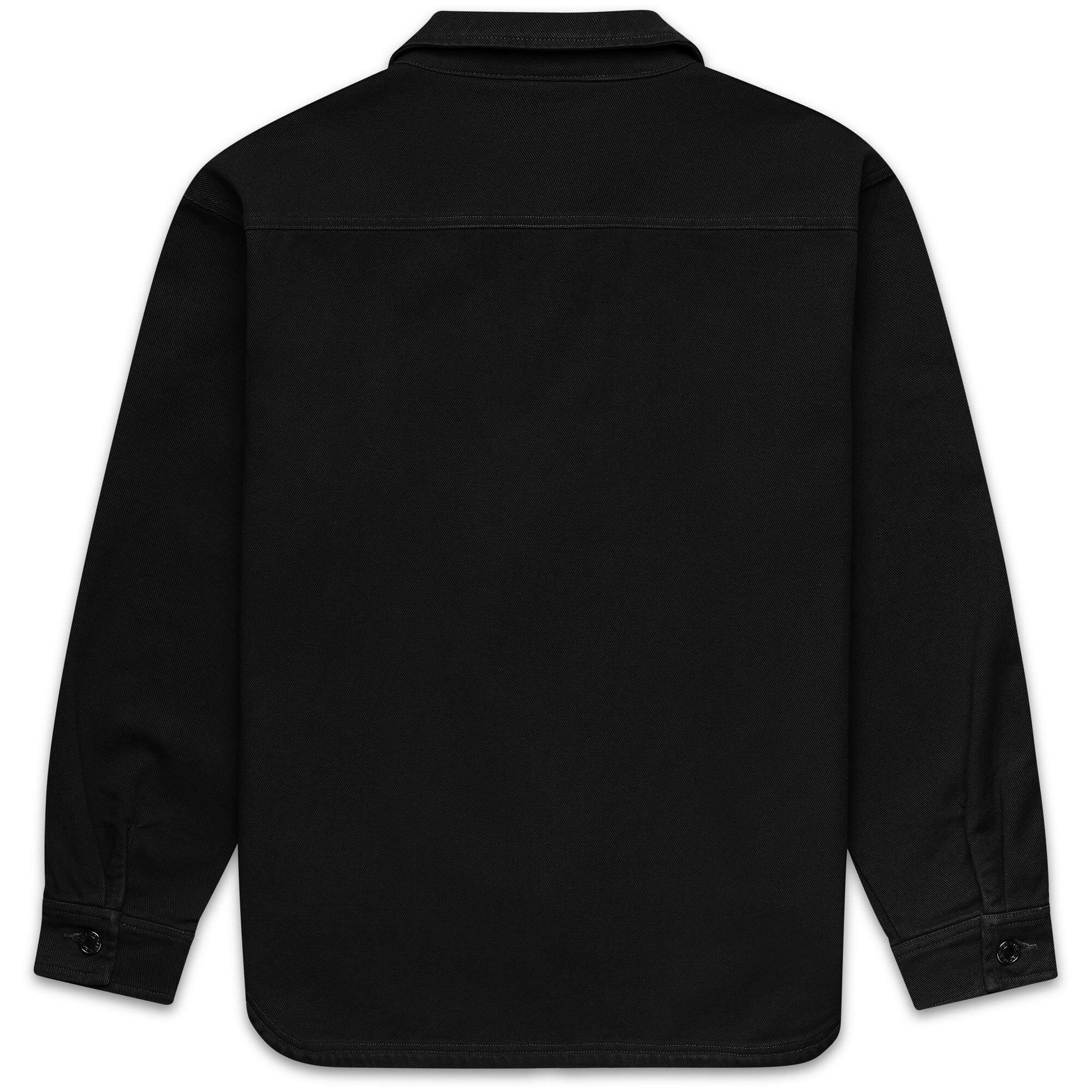 Camicia da uomo in cotone nero da streetwear sportivo 3/4