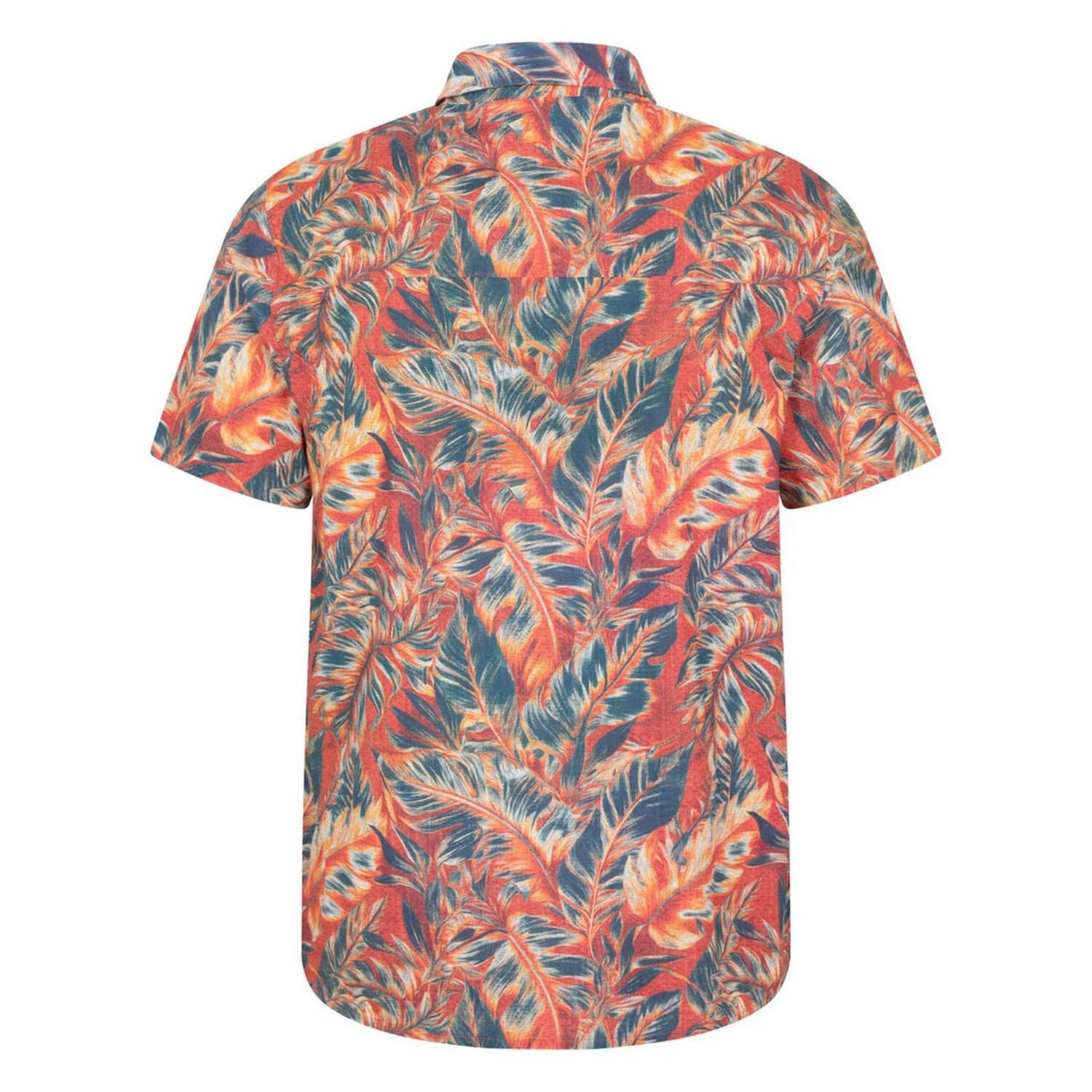 Camicia Foglie Tropicali Maniche Corte Uomo Mountain Warehouse Arancione Acceso 2/3