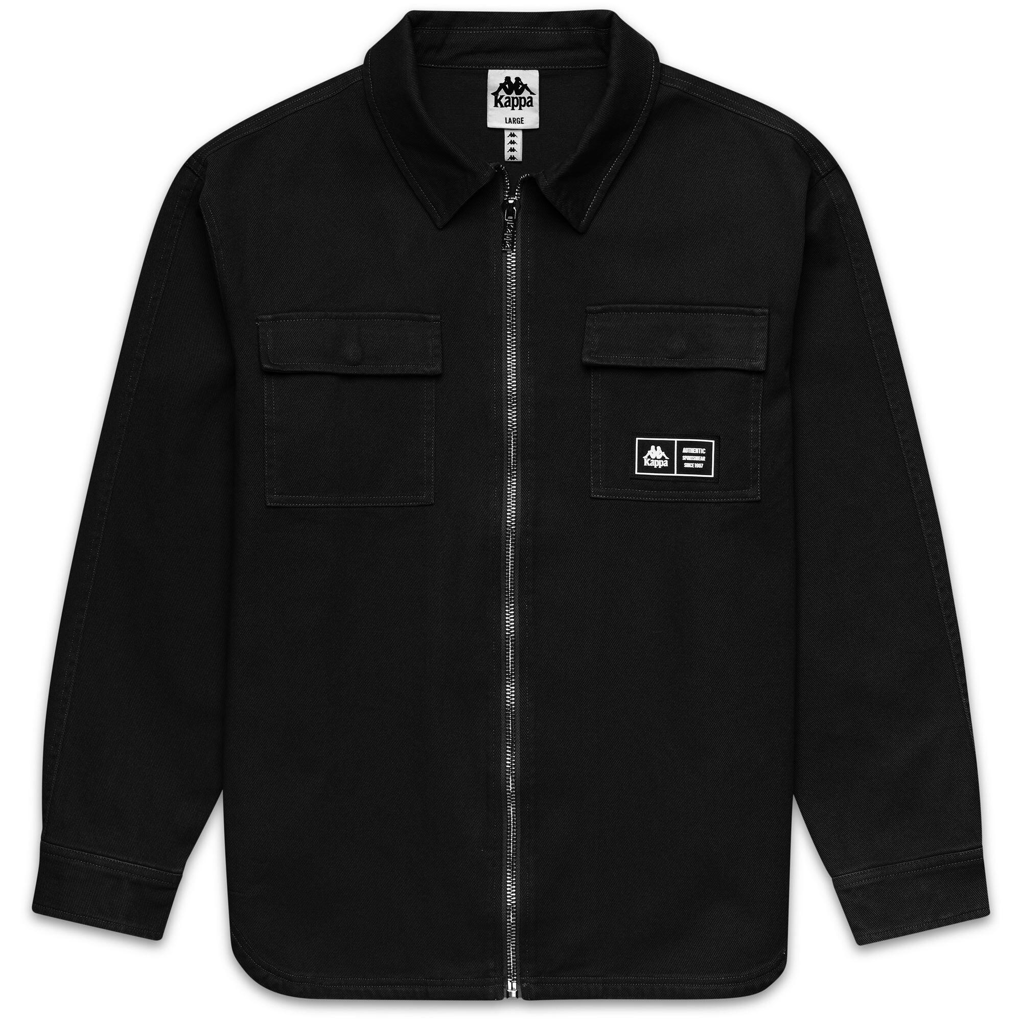 Camicia da uomo in cotone nero da streetwear sportivo 2/4