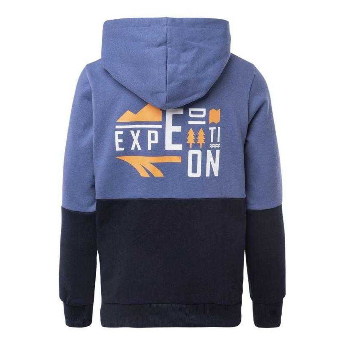 Kinder/Kids Expen Rugbedrukking Hoodie (Zwart/Navy Blue) 2/3