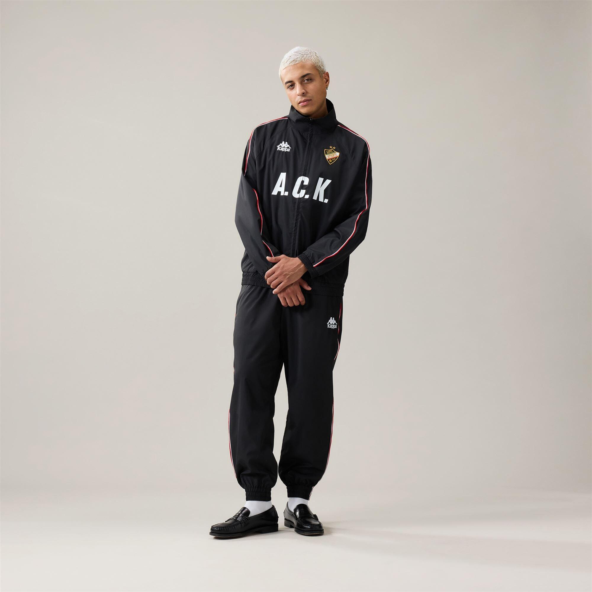 Felpa con zip da uomo in poliestere nero da streetwear sportivo 5/5
