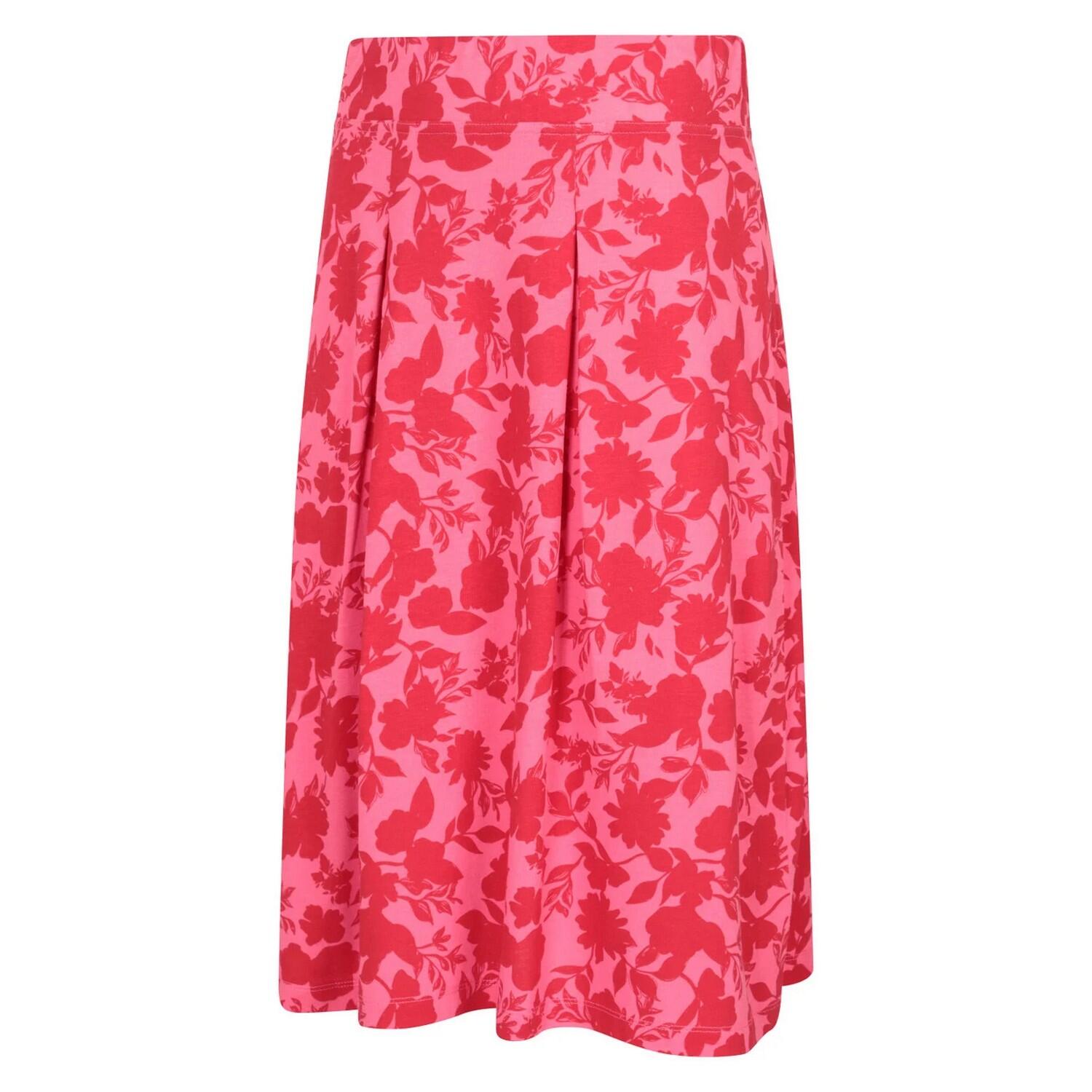 Womens/Ladies Waterfront Midi Skirt (Red) 3/3