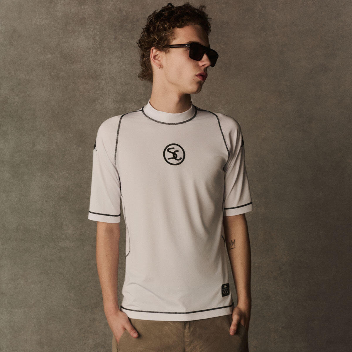 T-shirt da uomo in poliestere riciclato bianco da calcio 4/7