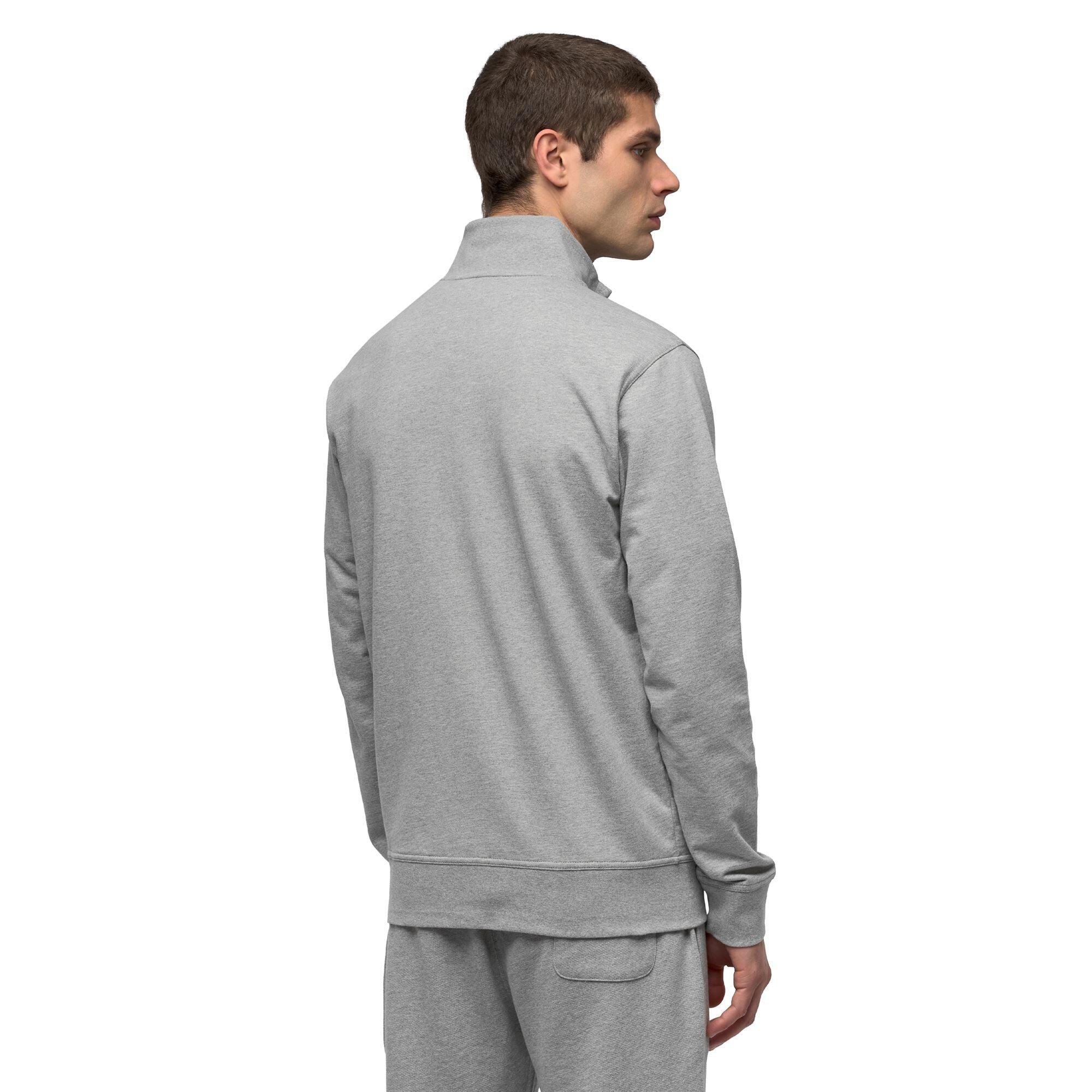 Felpa con zip da uomo in cotone grigio da lifestyle 4/5