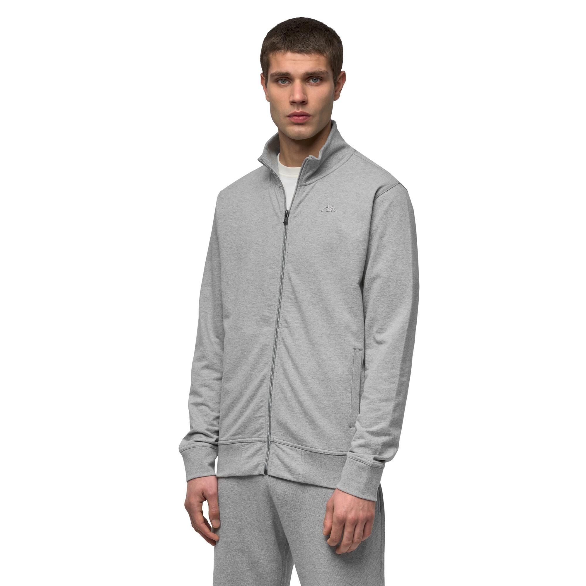 Felpa con zip da uomo in cotone grigio da lifestyle 3/5