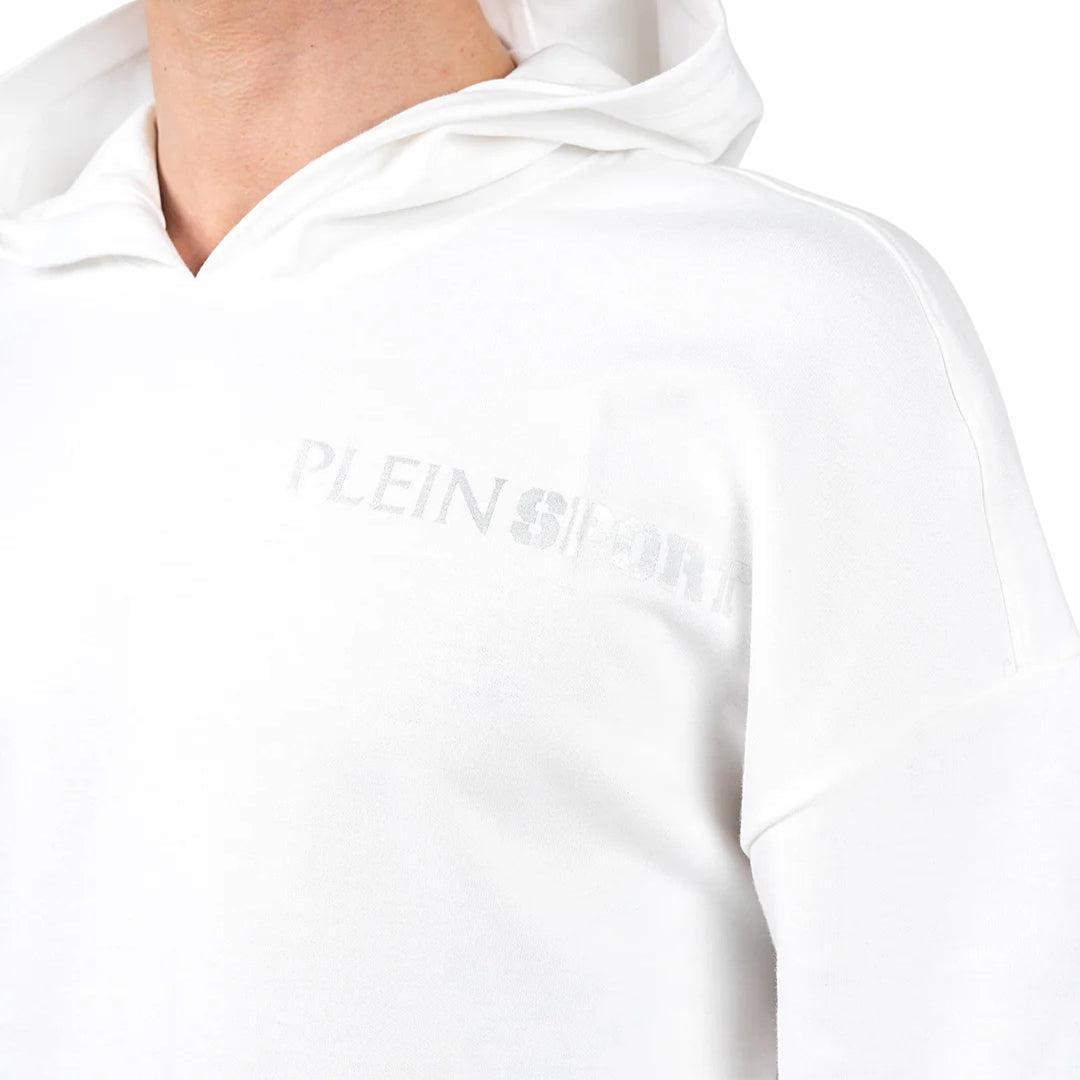 Mens Logo Back Print Hoodie (White) 3/3