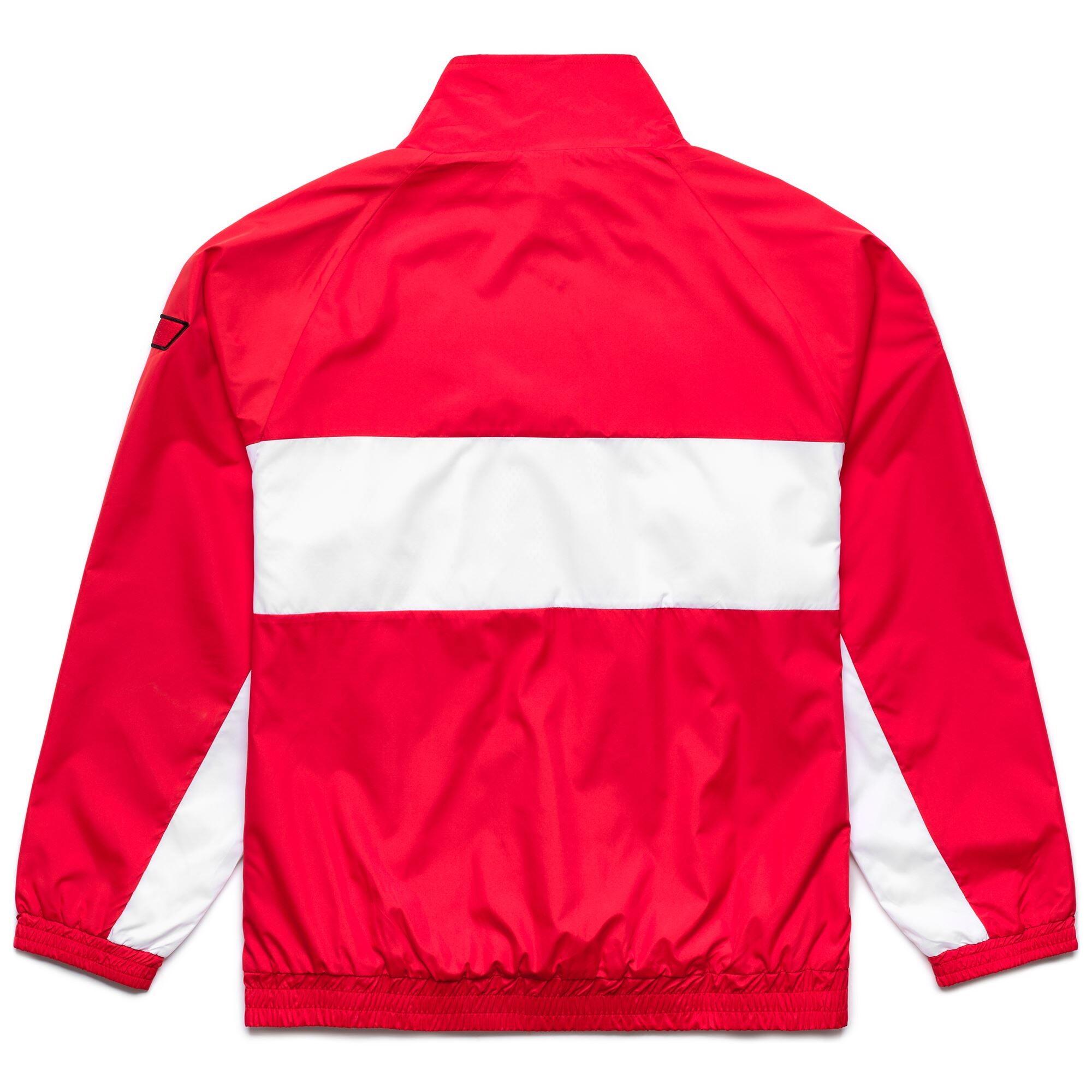 Felpa con zip da uomo in poliestere rosso da streetwear sportivo 3/6