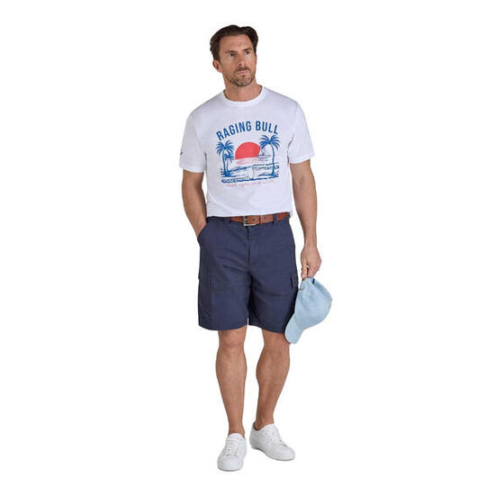 Tshirt Rugby Motif/style Plage Homme (Blanc)