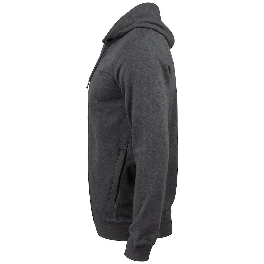 Felpa Con Cappuccio E Zip Intera Uomo Clique Premium Antracite Mélange 3/4