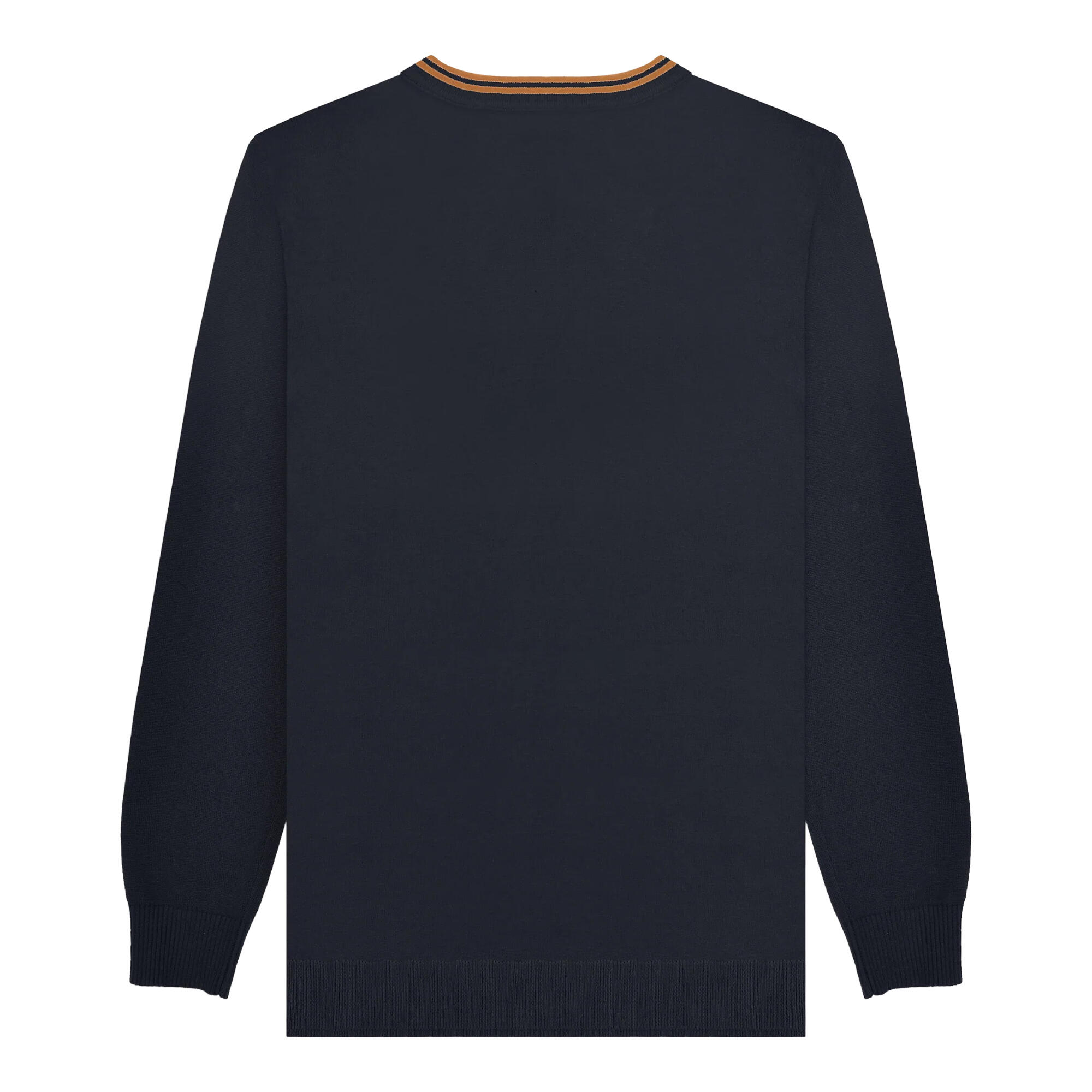 Pullover Mit kontrastfarbenen Streifen für Herren Marineblau/Tabak 3/3