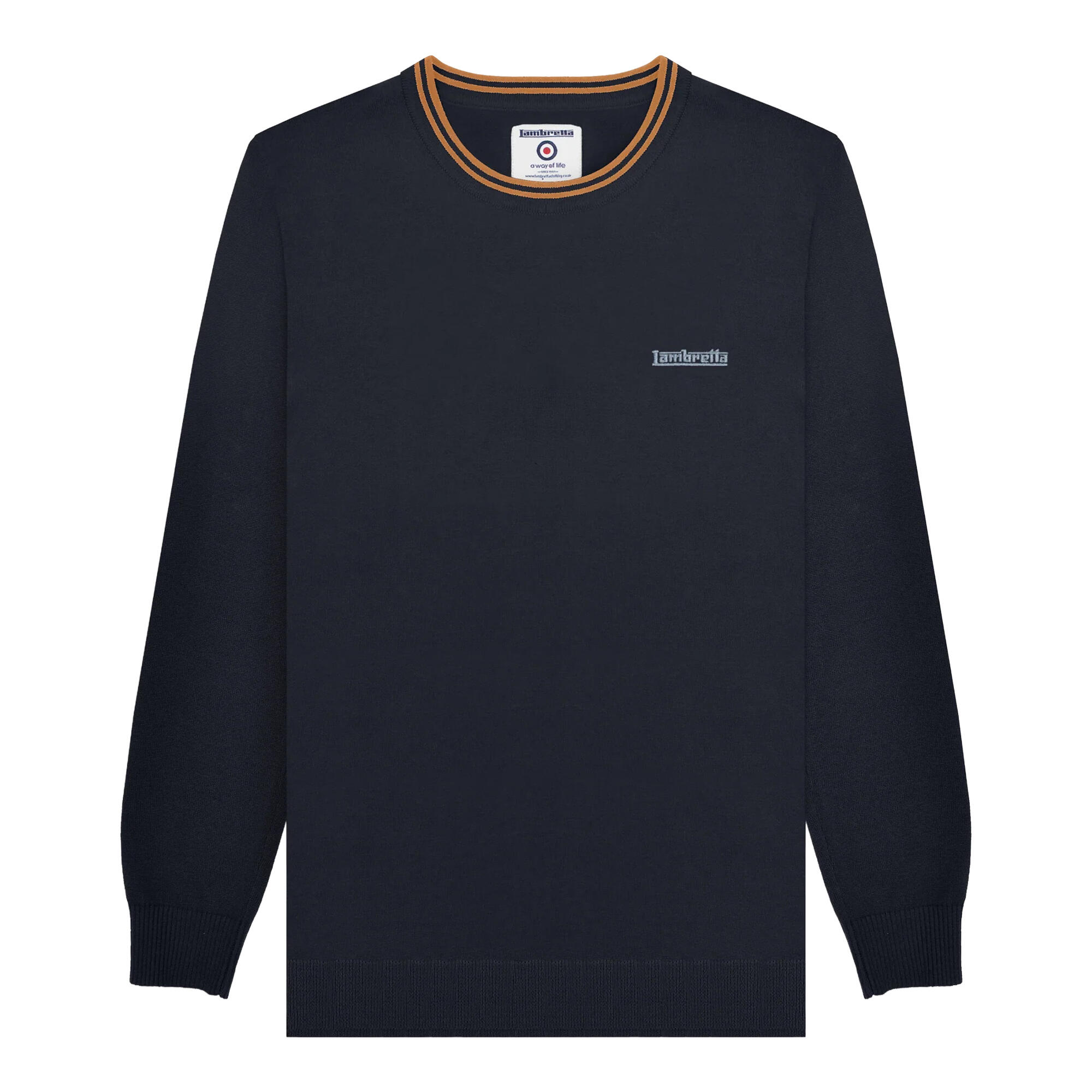 Pullover Mit kontrastfarbenen Streifen für Herren Marineblau/Tabak 2/3