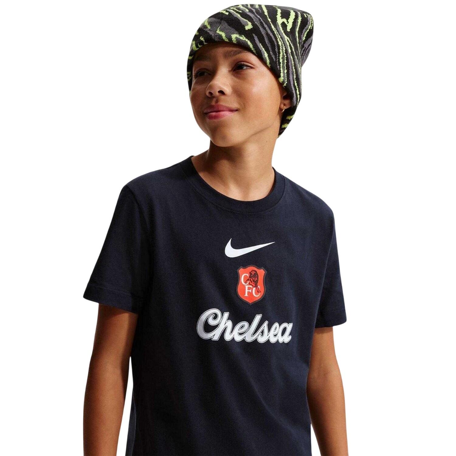 Tshirt Motif/style Chelsea Enfant (Bleu Marine / Blanc) 4/4