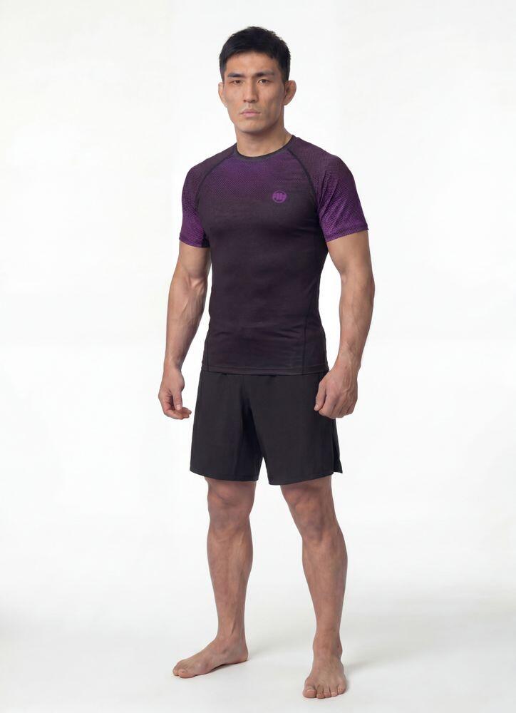 Męski krótki rashguard PITBULL techniczna sportowa koszulka RANKED 3/7