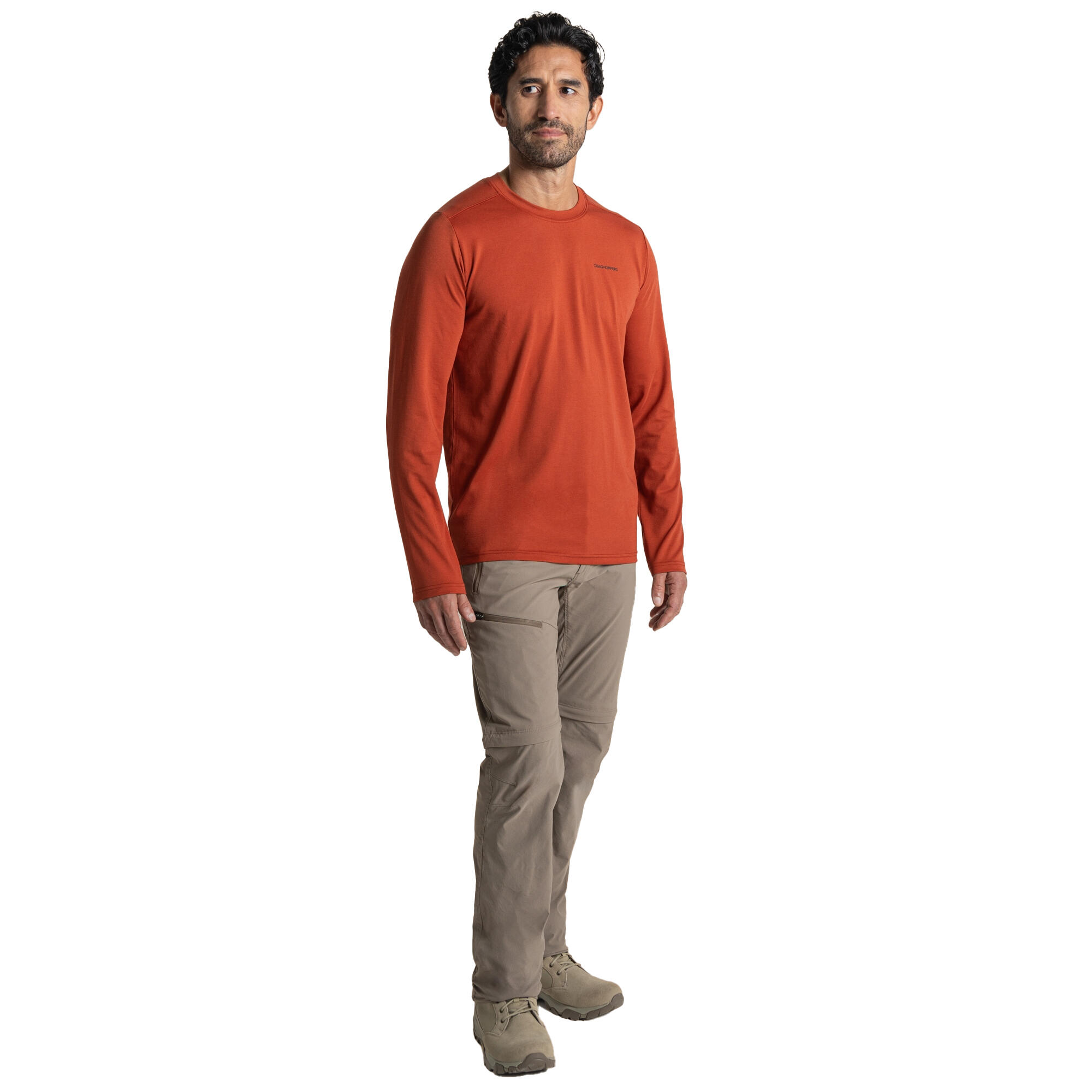Tshirt Uni Manches Longues ABEL Homme (Rouge Orange) 4/5
