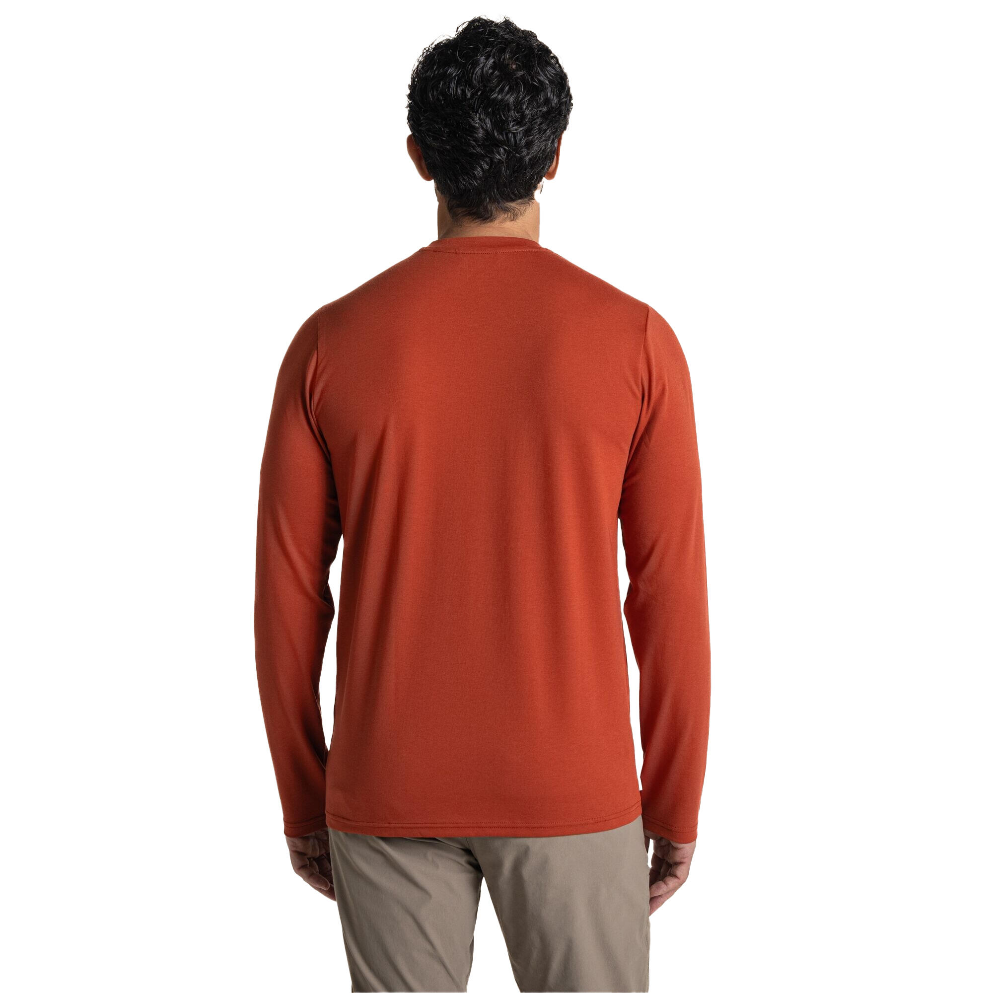 Tshirt Uni Manches Longues ABEL Homme (Rouge Orange) 3/5