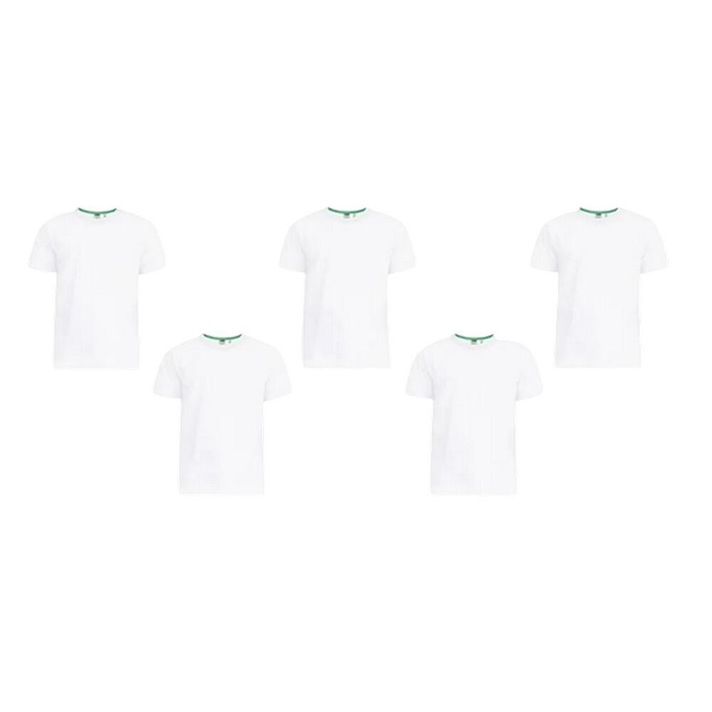 Mens Smartly Combed Cotton Kingsize TShirt (Pack Of 5) (White) 2/4