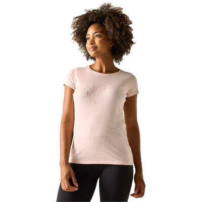 Dames breezed lijn art tshirt (roze waas)