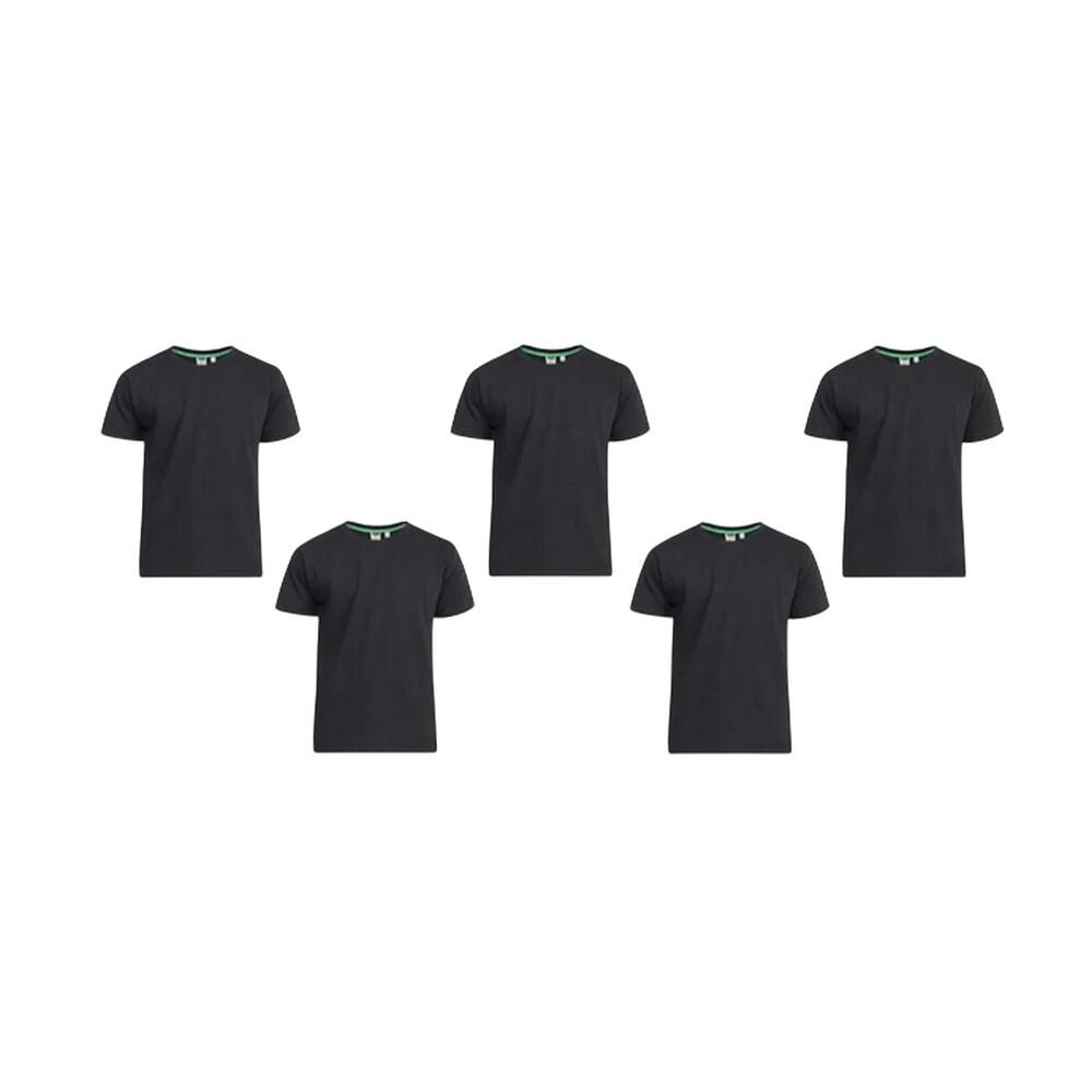 Mens Smartly Combed Cotton Kingsize TShirt (Pack Of 5) (Black) 2/4