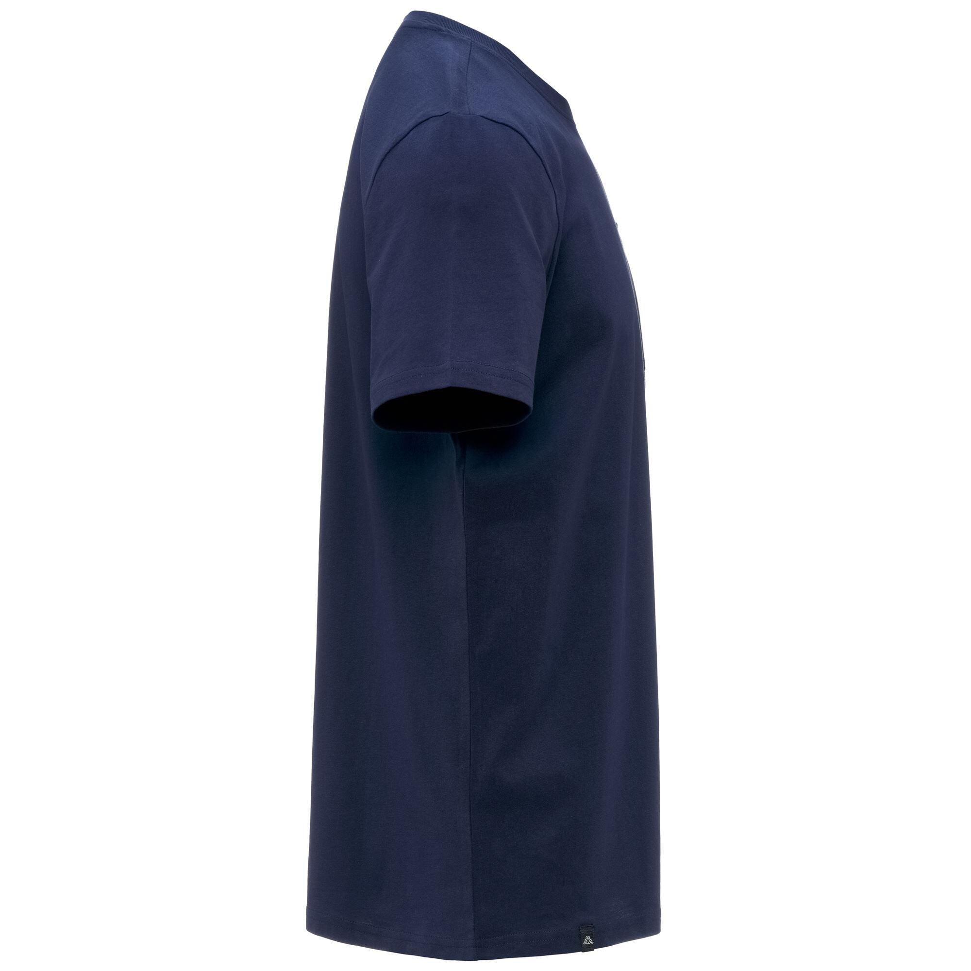 T-shirt da uomo in cotone blu da sportivo 2/3