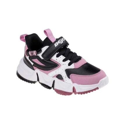 Baglen Trainers voor kinderen (Zwart/roze)
