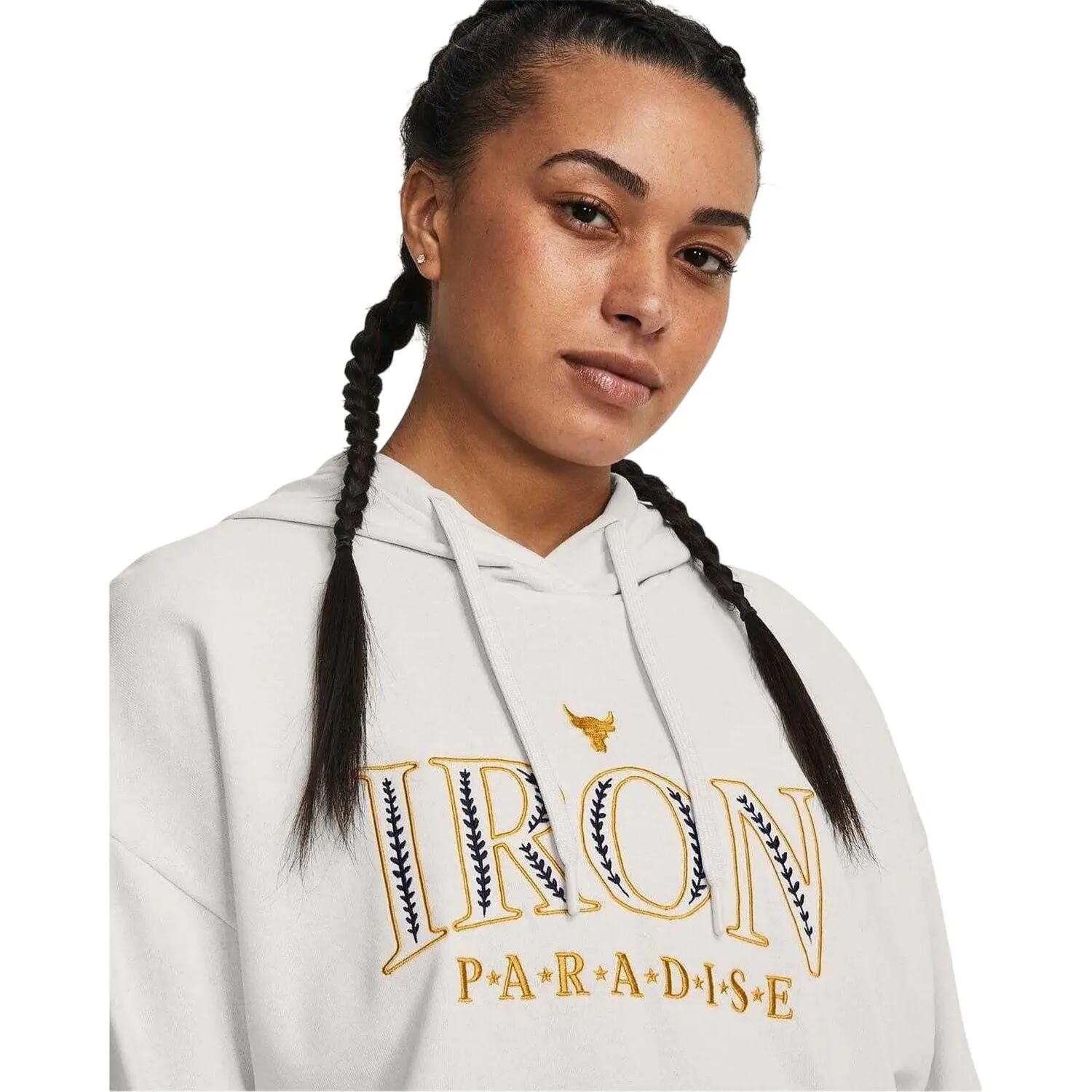 "Project Rock" Kapuzenpullover für Damen Weiß 4/4