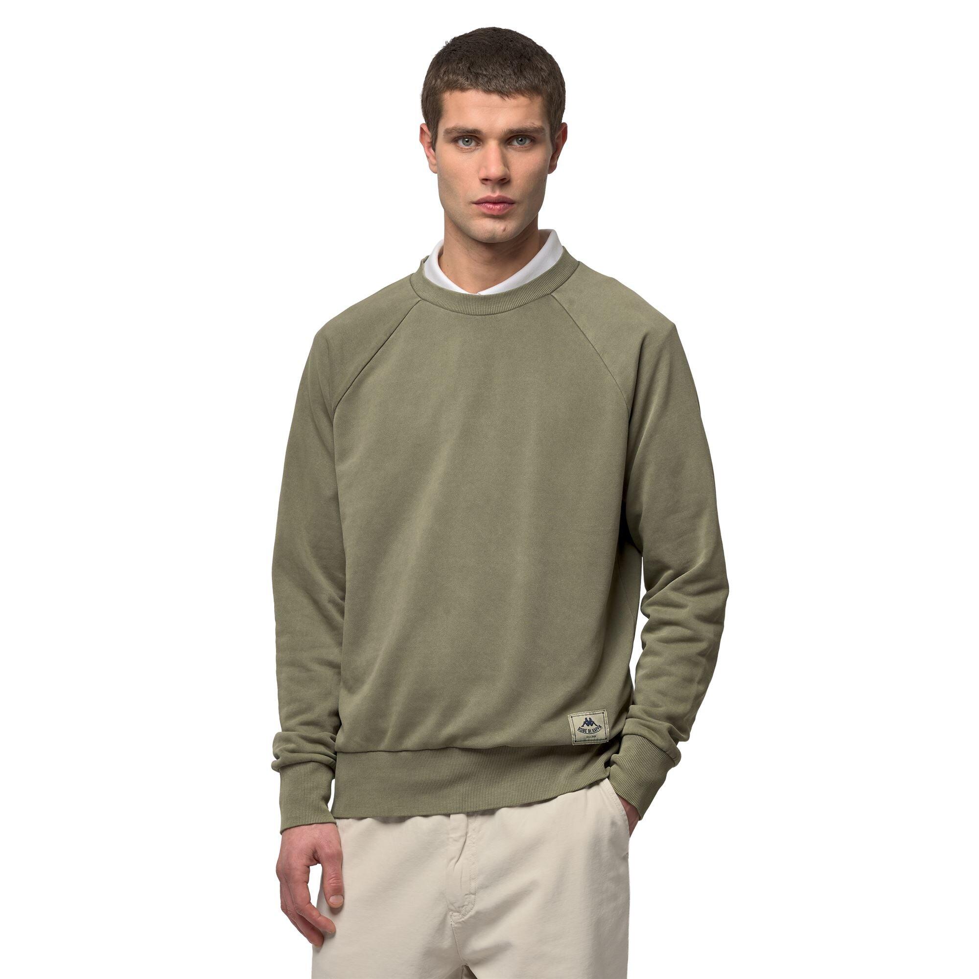 Felpa da uomo in cotone verde da casual 4/6